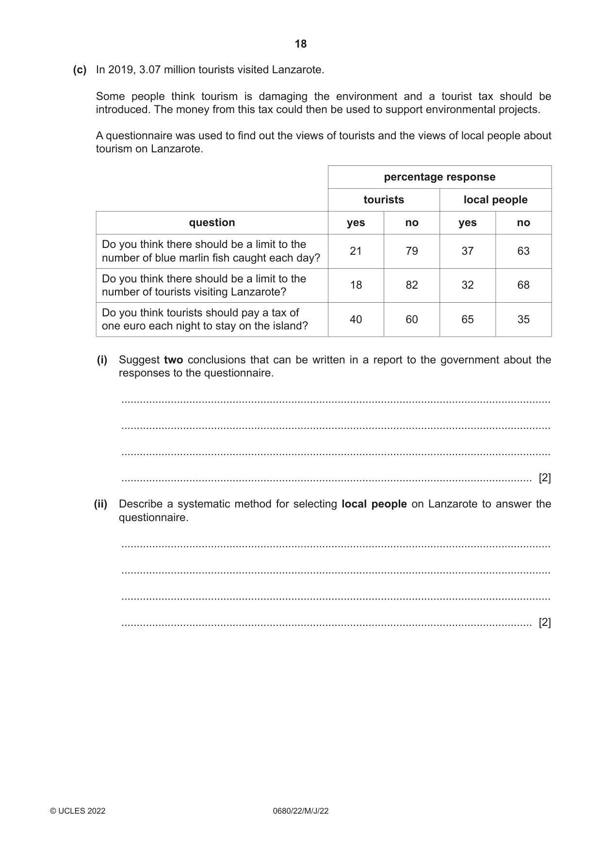 Cambridge IGCSE Environmental Management 0680 2022 May/June Paper 2 · Variant 2 question paper, page 18 of 24