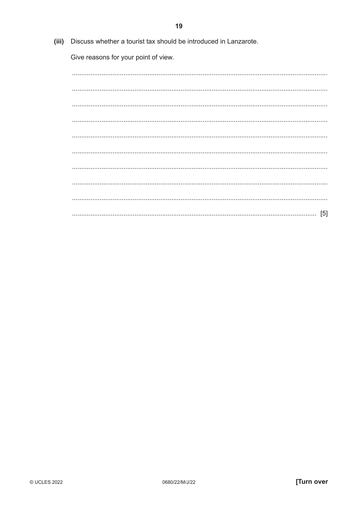 Cambridge IGCSE Environmental Management 0680 2022 May/June Paper 2 · Variant 2 question paper, page 19 of 24