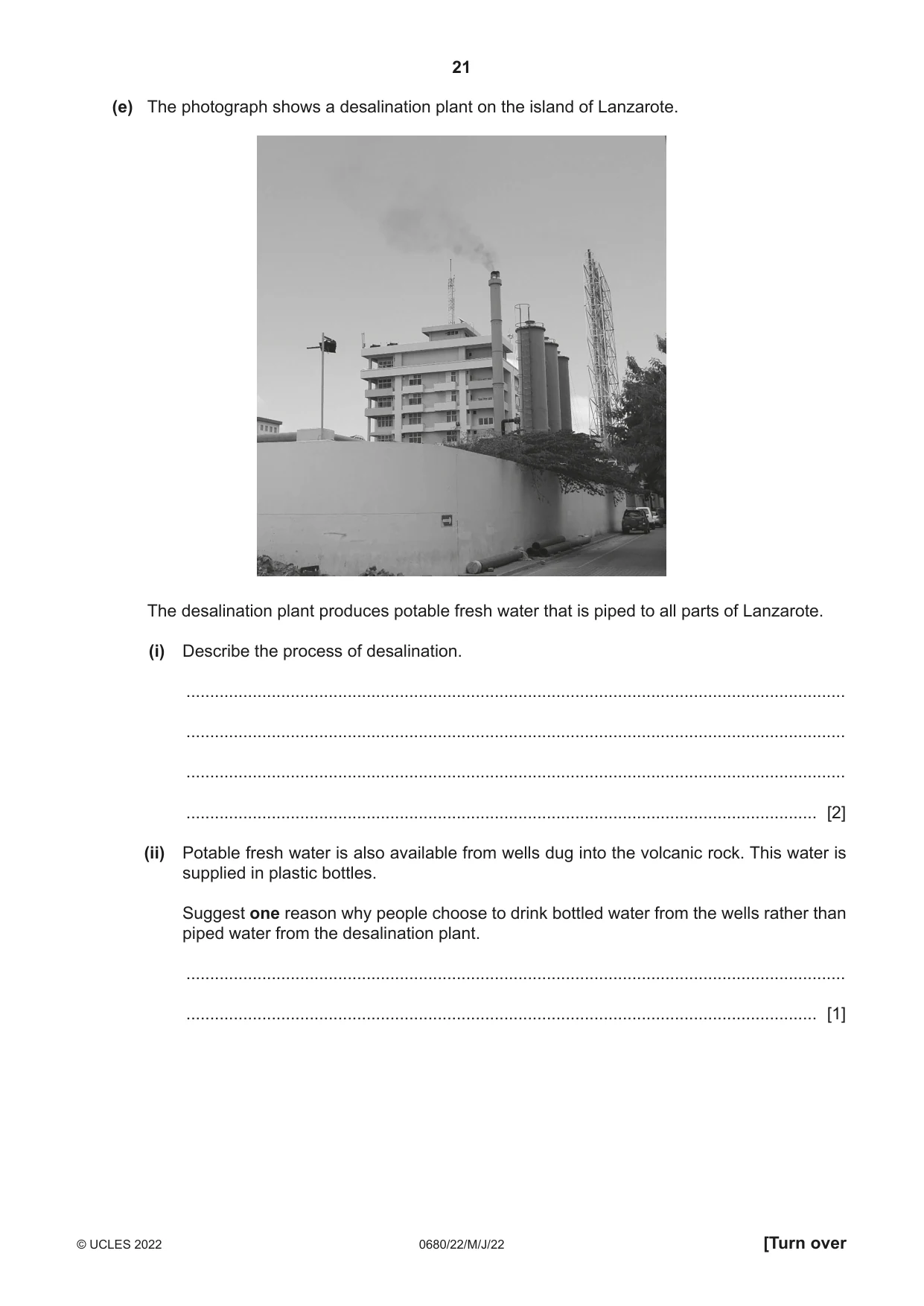 Cambridge IGCSE Environmental Management 0680 2022 May/June Paper 2 · Variant 2 question paper, page 21 of 24