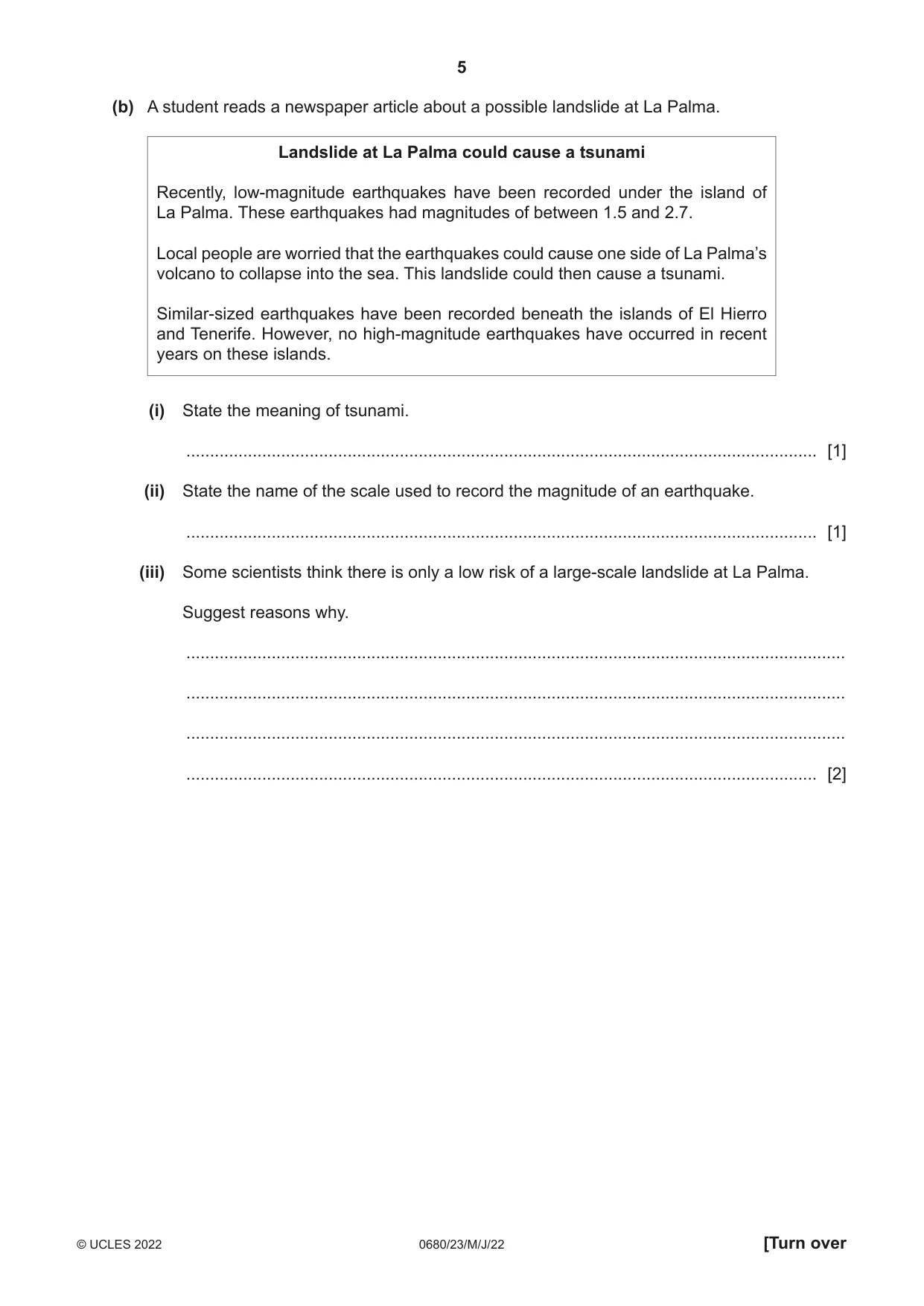 Cambridge IGCSE Environmental Management 0680 2022 May/June Paper 2 · Variant 3 question paper, page 5 of 24