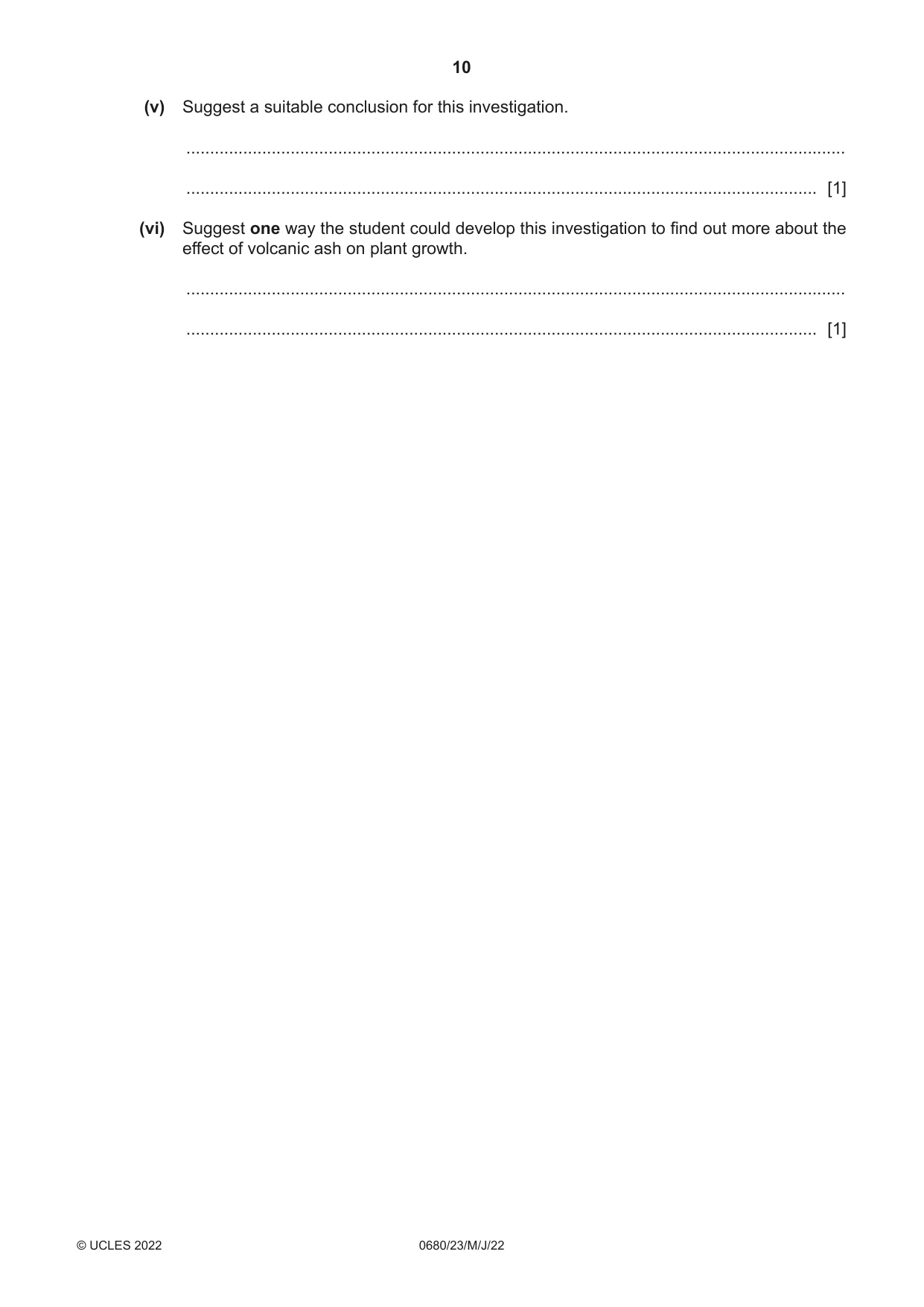 Cambridge IGCSE Environmental Management 0680 2022 May/June Paper 2 · Variant 3 question paper, page 10 of 24