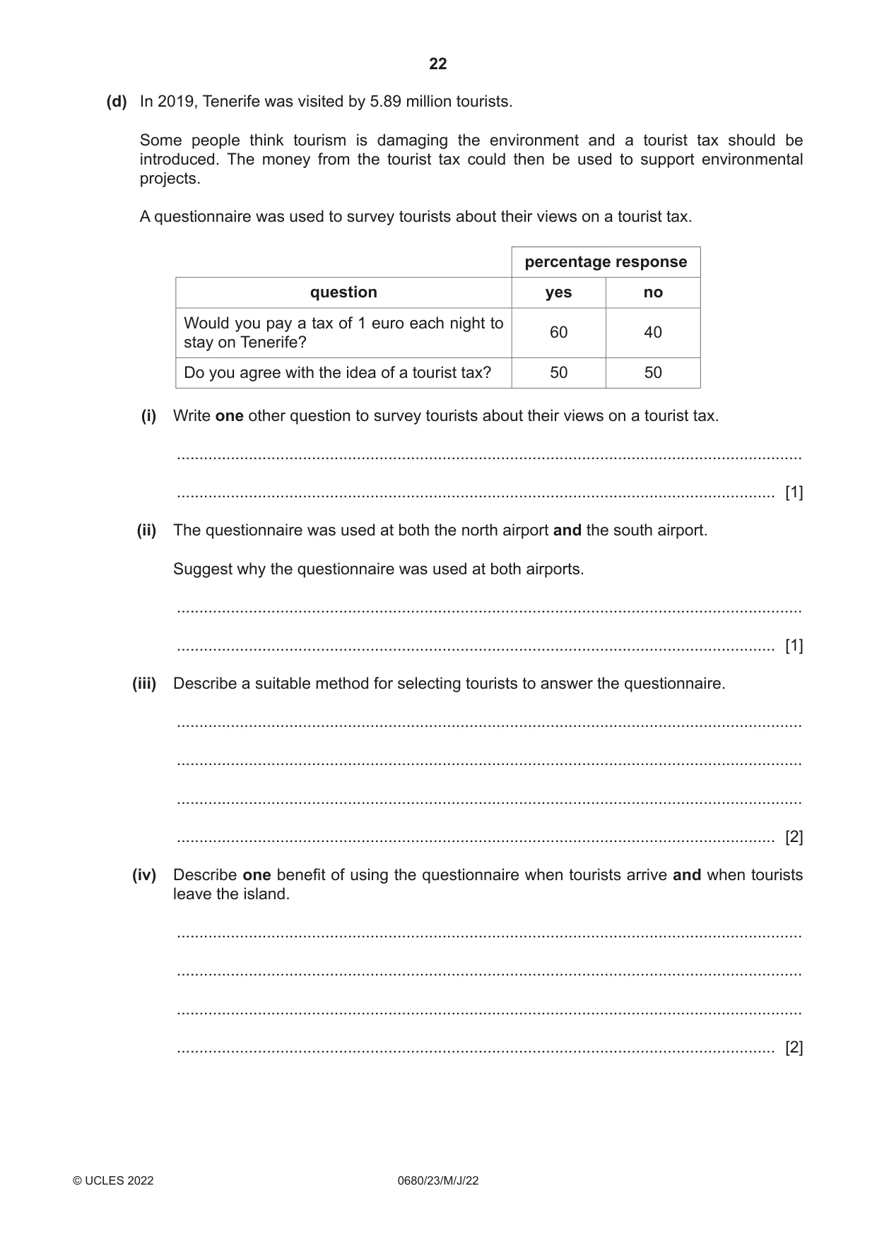 Cambridge IGCSE Environmental Management 0680 2022 May/June Paper 2 · Variant 3 question paper, page 22 of 24