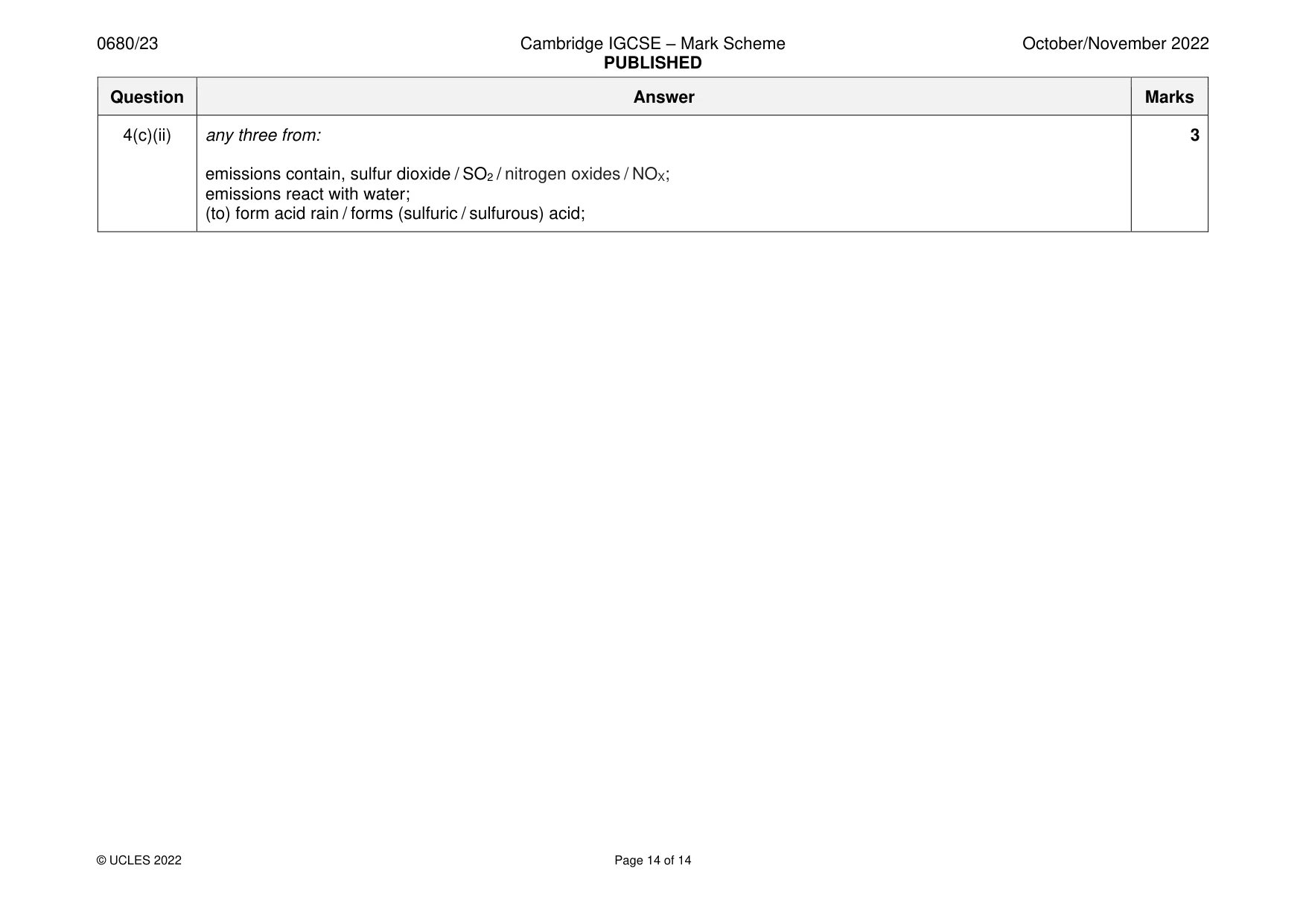 Mark scheme, page 14 of 14