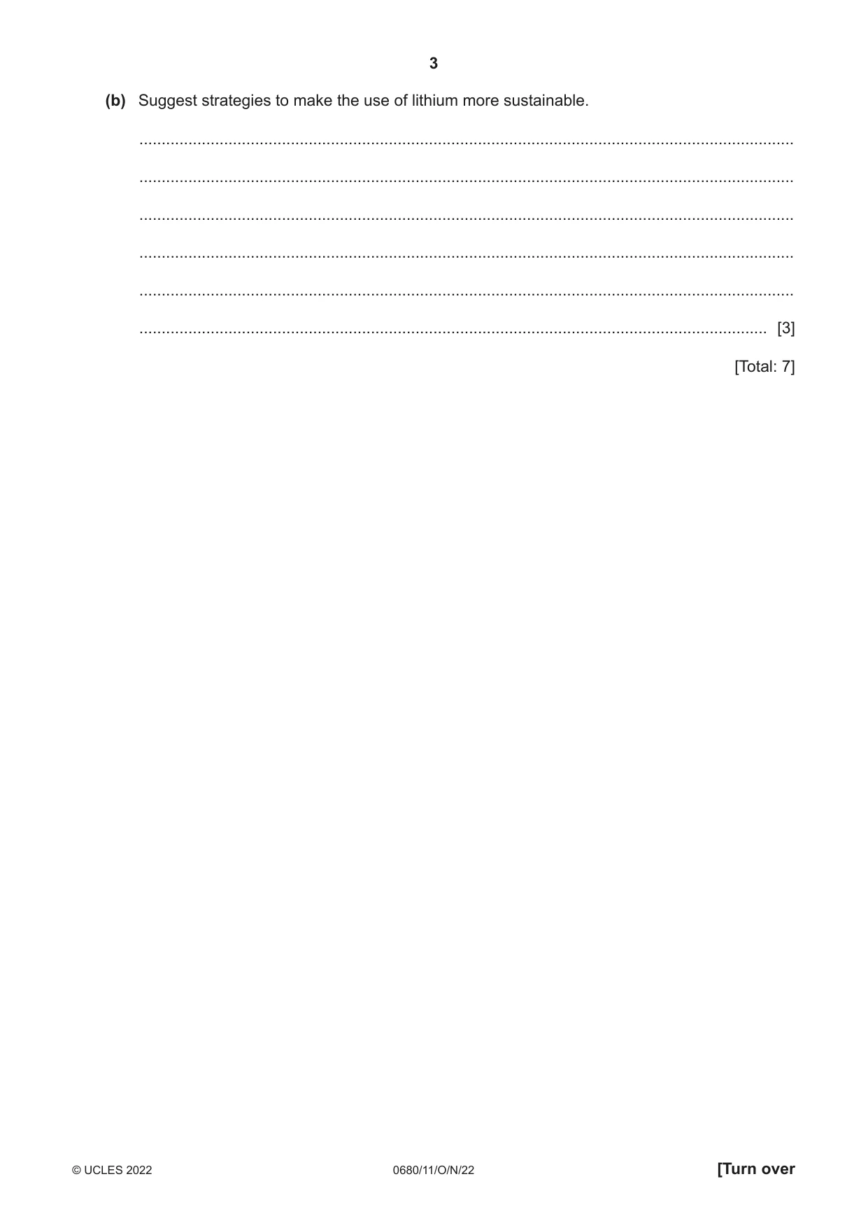 Cambridge IGCSE Environmental Management 0680 2022 Oct/Nov Paper 1 · Variant 1 question paper, page 3 of 20