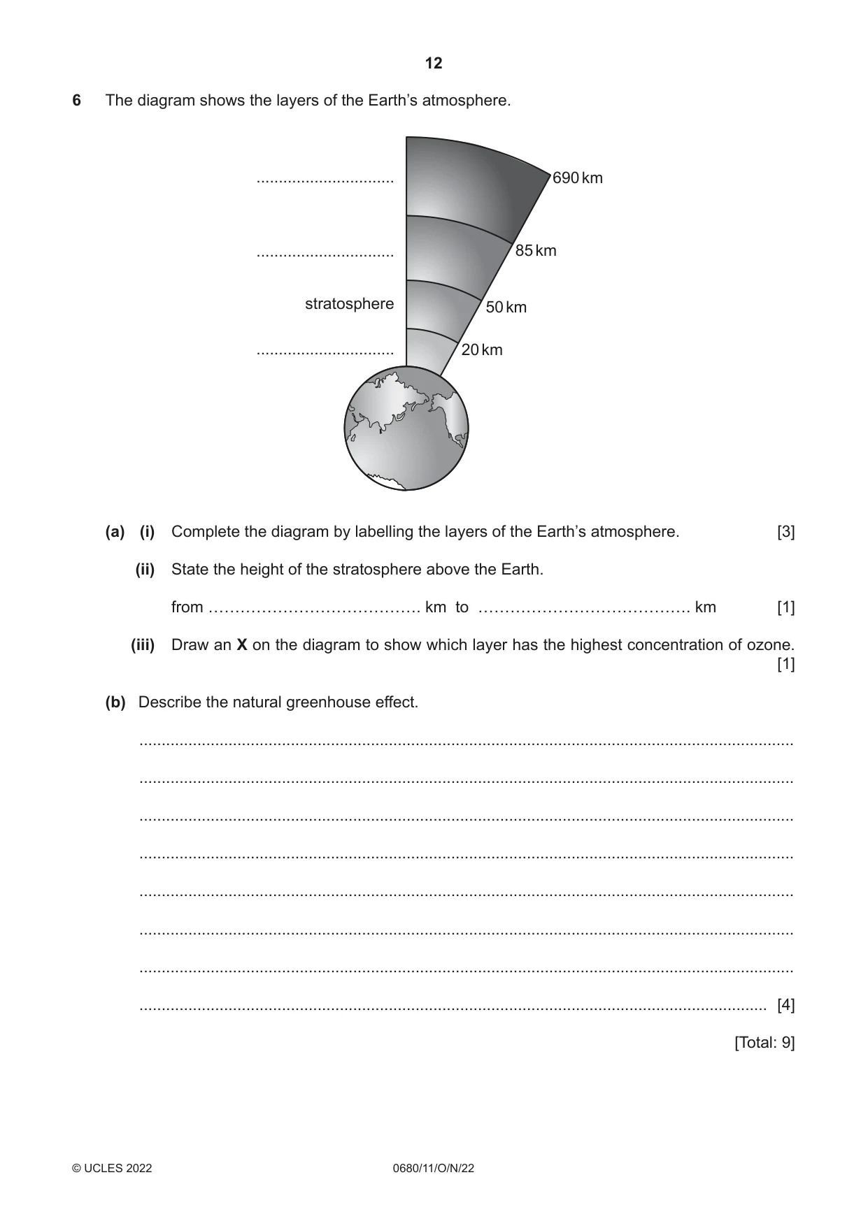 Cambridge IGCSE Environmental Management 0680 2022 Oct/Nov Paper 1 · Variant 1 question paper, page 12 of 20