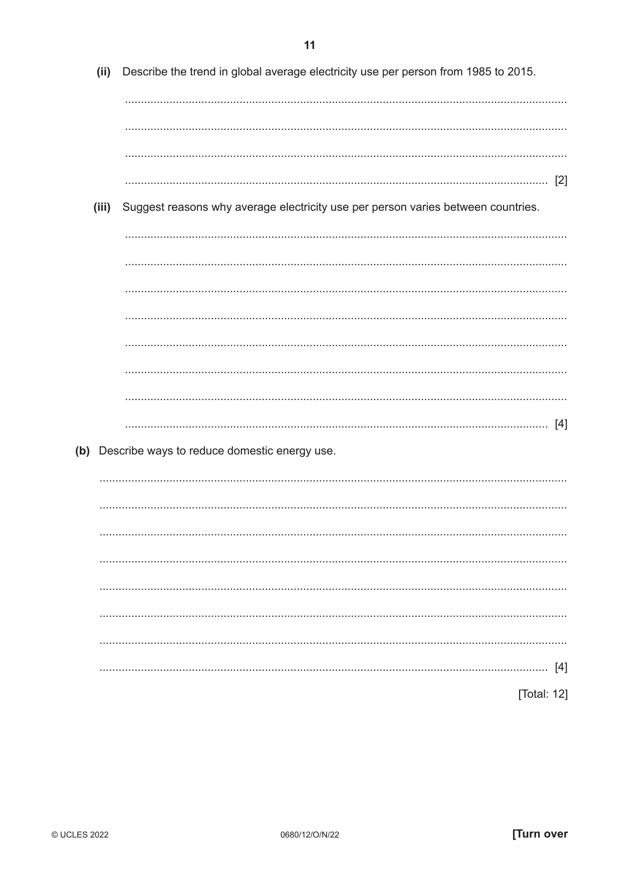 Cambridge IGCSE Environmental Management 0680 2022 Oct/Nov Paper 1 · Variant 2 question paper, page 11 of 20