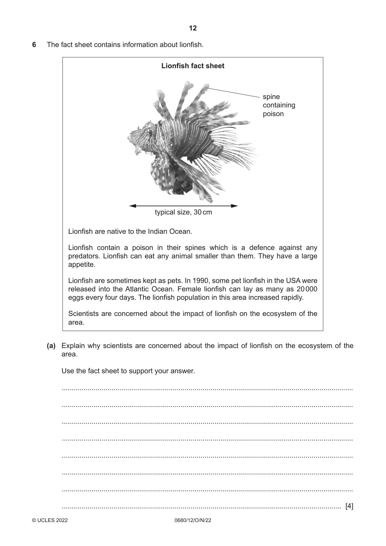 Cambridge IGCSE Environmental Management 0680 2022 Oct/Nov Paper 1 · Variant 2 question paper, page 12 of 20