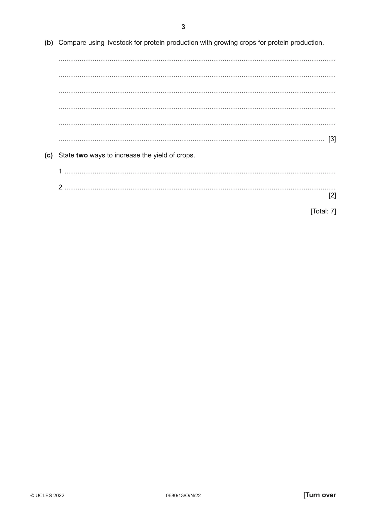 Cambridge IGCSE Environmental Management 0680 2022 Oct/Nov Paper 1 · Variant 3 question paper, page 3 of 20