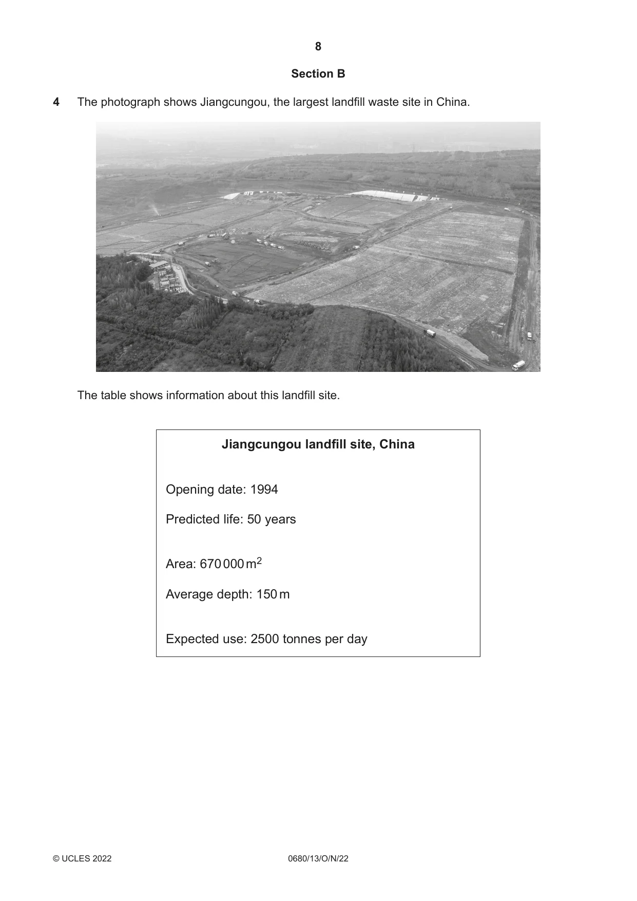Cambridge IGCSE Environmental Management 0680 2022 Oct/Nov Paper 1 · Variant 3 question paper, page 8 of 20