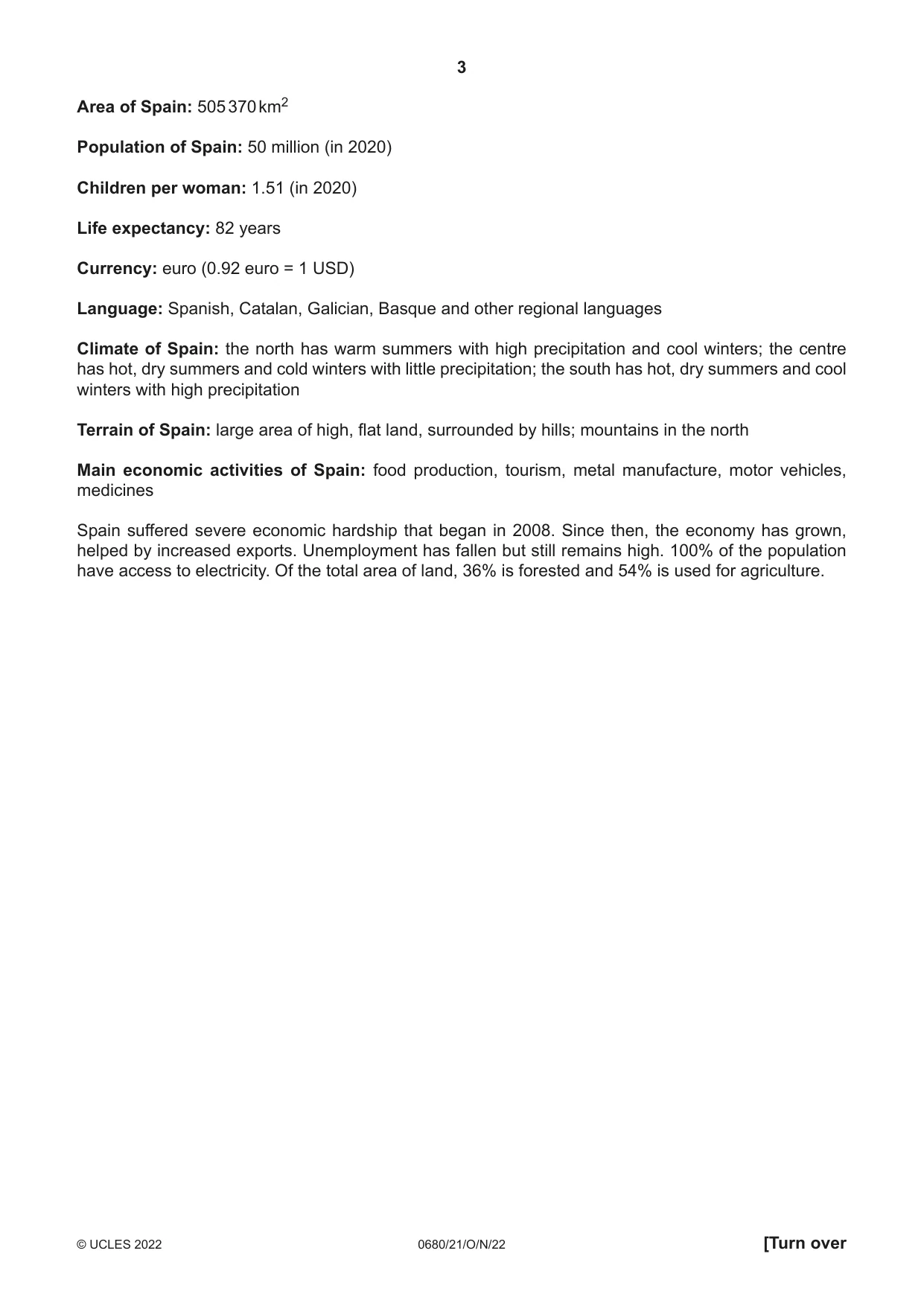 Cambridge IGCSE Environmental Management 0680 2022 Oct/Nov Paper 2 · Variant 1 question paper, page 3 of 24