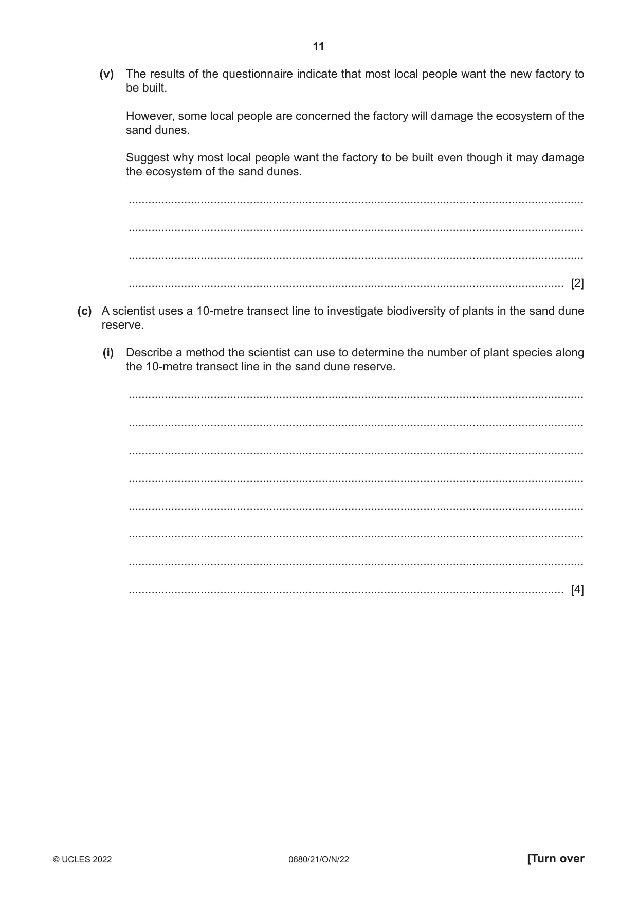 Cambridge IGCSE Environmental Management 0680 2022 Oct/Nov Paper 2 · Variant 1 question paper, page 11 of 24
