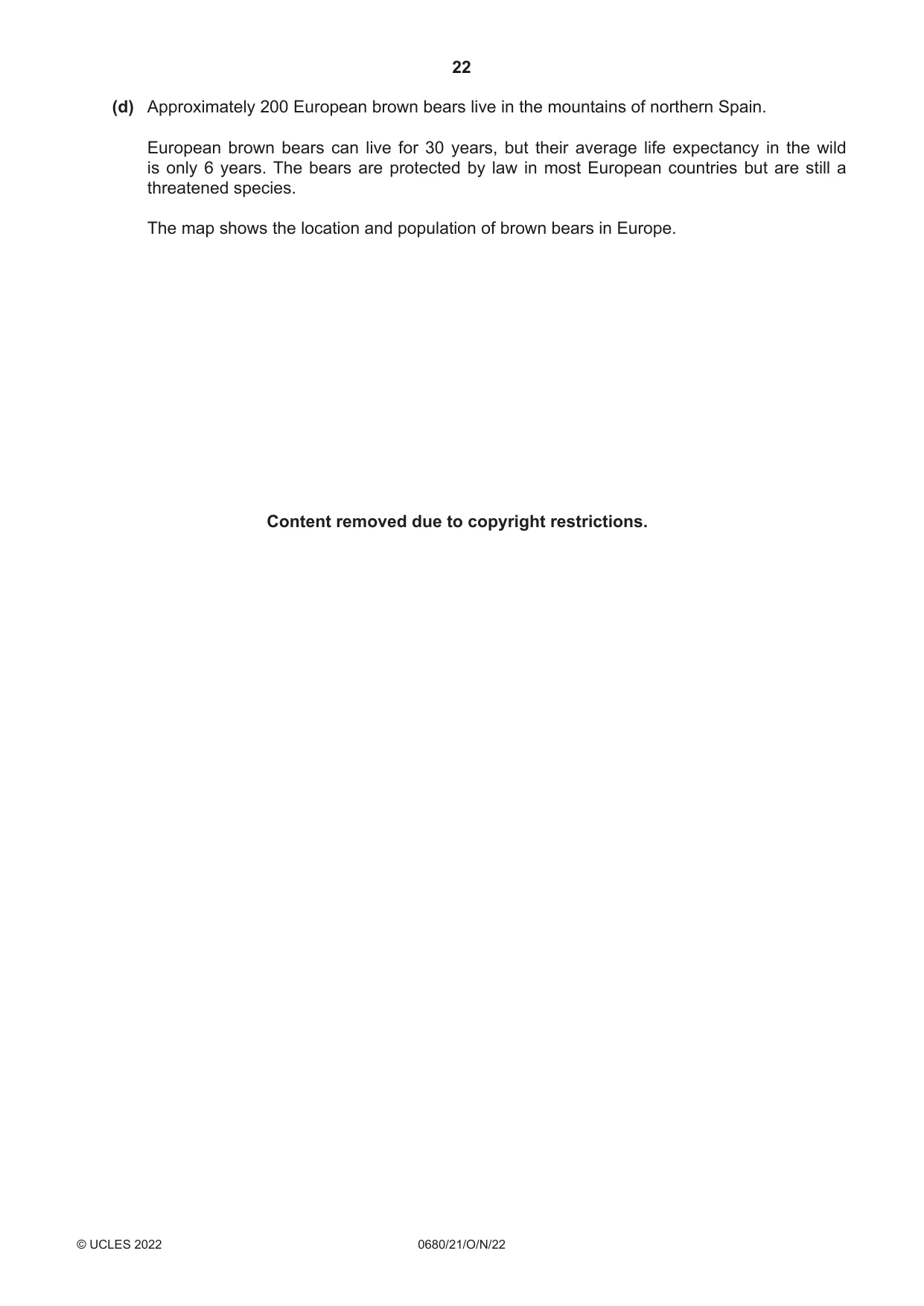 Cambridge IGCSE Environmental Management 0680 2022 Oct/Nov Paper 2 · Variant 1 question paper, page 22 of 24