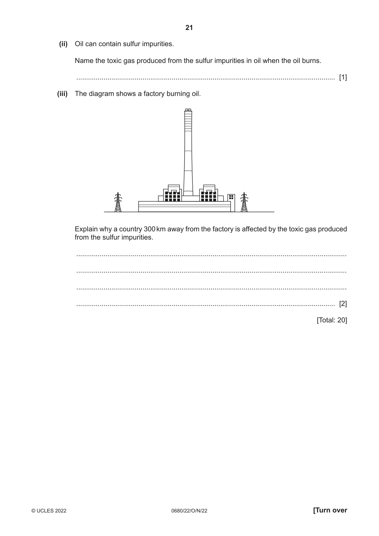 Cambridge IGCSE Environmental Management 0680 2022 Oct/Nov Paper 2 · Variant 2 question paper, page 21 of 28