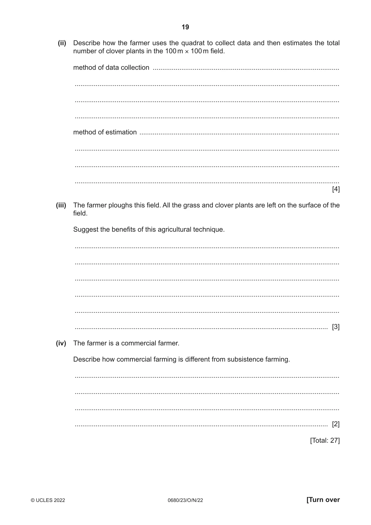Cambridge IGCSE Environmental Management 0680 2022 Oct/Nov Paper 2 · Variant 3 question paper, page 19 of 24