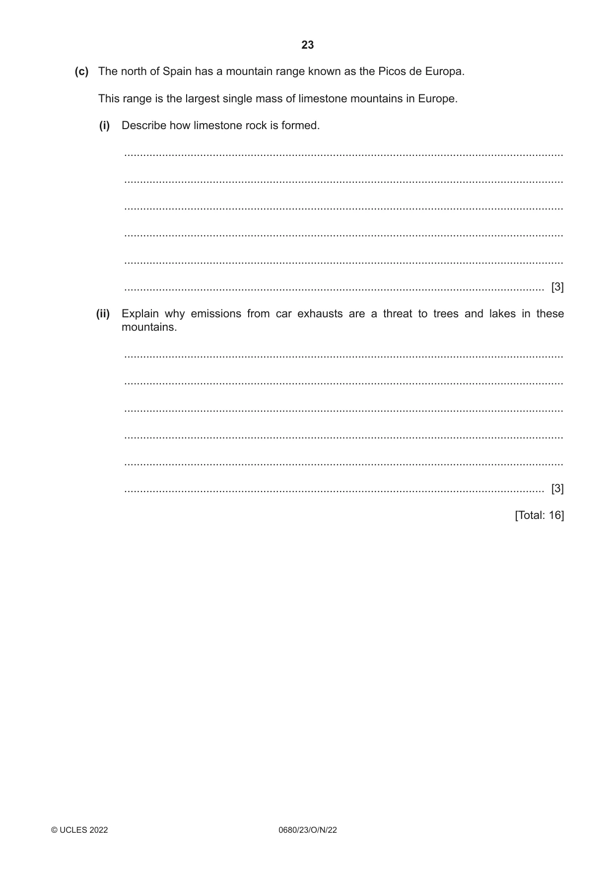 Cambridge IGCSE Environmental Management 0680 2022 Oct/Nov Paper 2 · Variant 3 question paper, page 23 of 24
