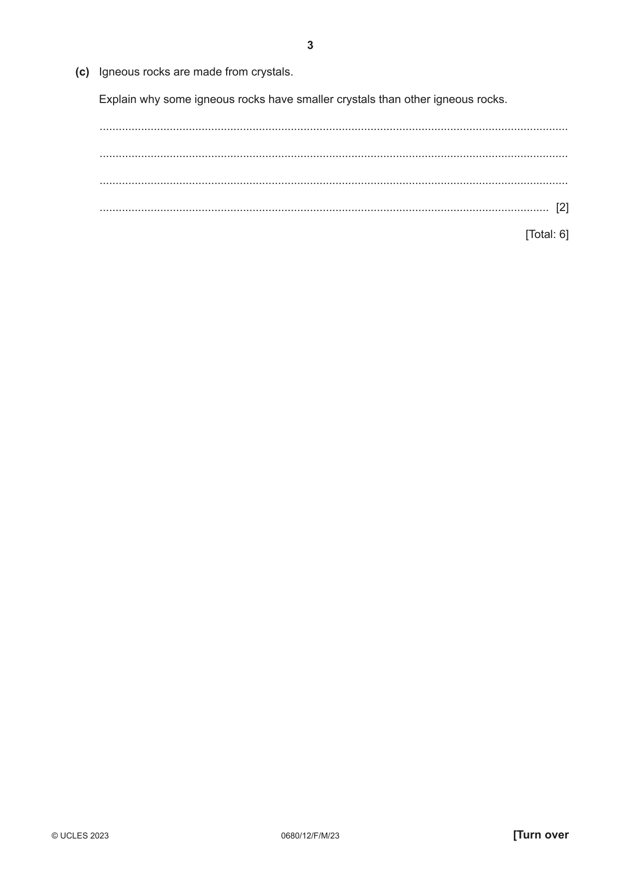 Cambridge IGCSE Environmental Management 0680 2023 Feb/March Paper 1 · Variant 2 question paper, page 3 of 20