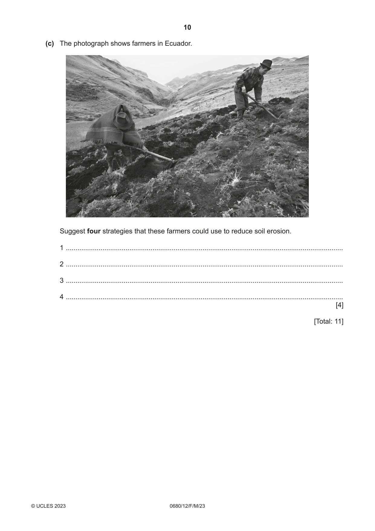 Cambridge IGCSE Environmental Management 0680 2023 Feb/March Paper 1 · Variant 2 question paper, page 10 of 20