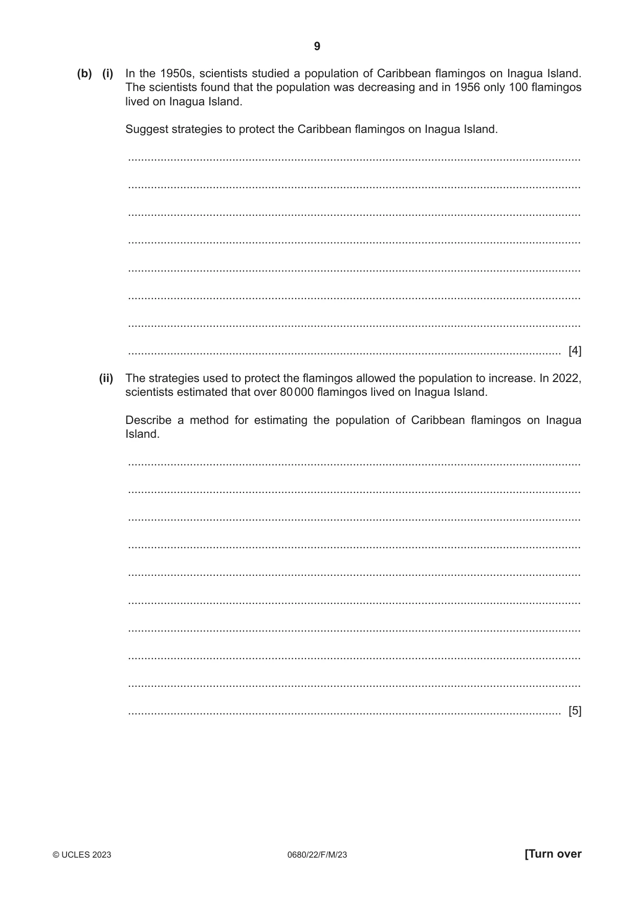 Cambridge IGCSE Environmental Management 0680 2023 Feb/March Paper 2 · Variant 2 question paper, page 9 of 20