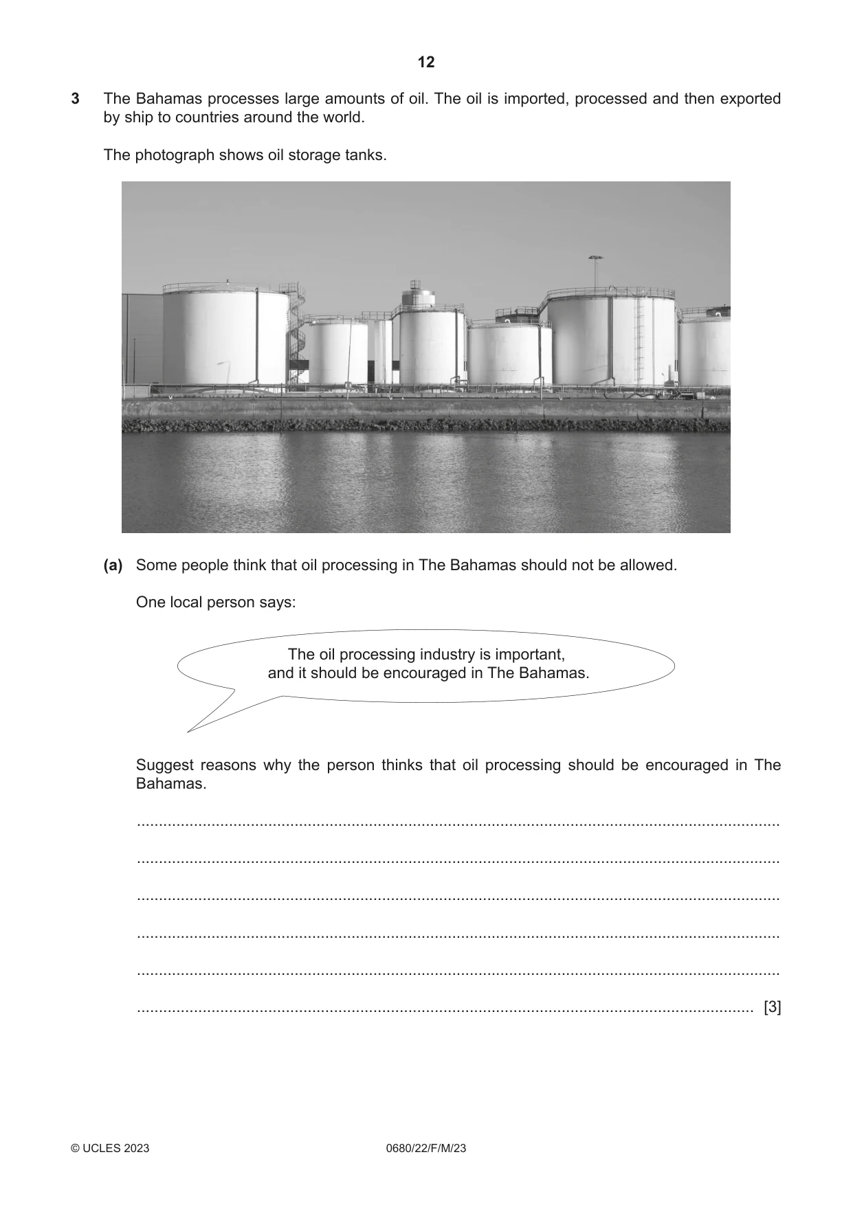 Cambridge IGCSE Environmental Management 0680 2023 Feb/March Paper 2 · Variant 2 question paper, page 12 of 20