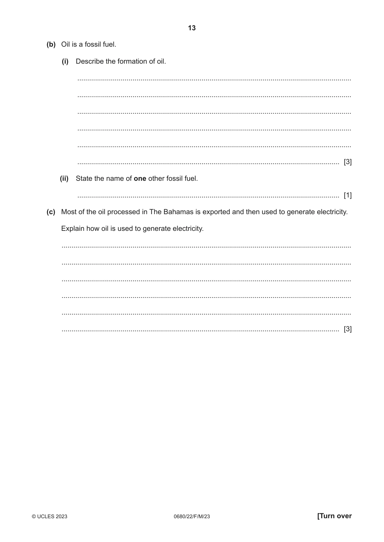 Cambridge IGCSE Environmental Management 0680 2023 Feb/March Paper 2 · Variant 2 question paper, page 13 of 20