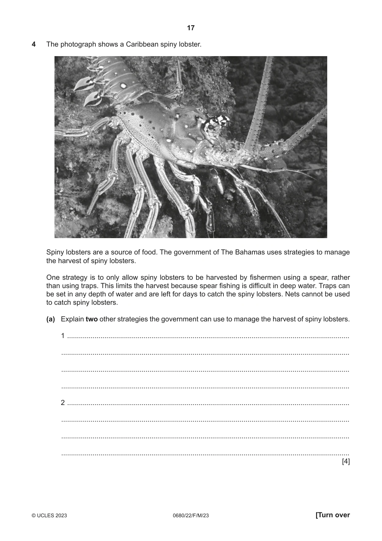 Cambridge IGCSE Environmental Management 0680 2023 Feb/March Paper 2 · Variant 2 question paper, page 17 of 20