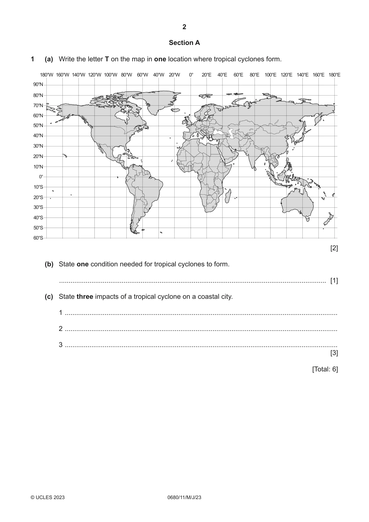 Cambridge IGCSE Environmental Management 0680 2023 May/June Paper 1 · Variant 1 question paper, page 2 of 20