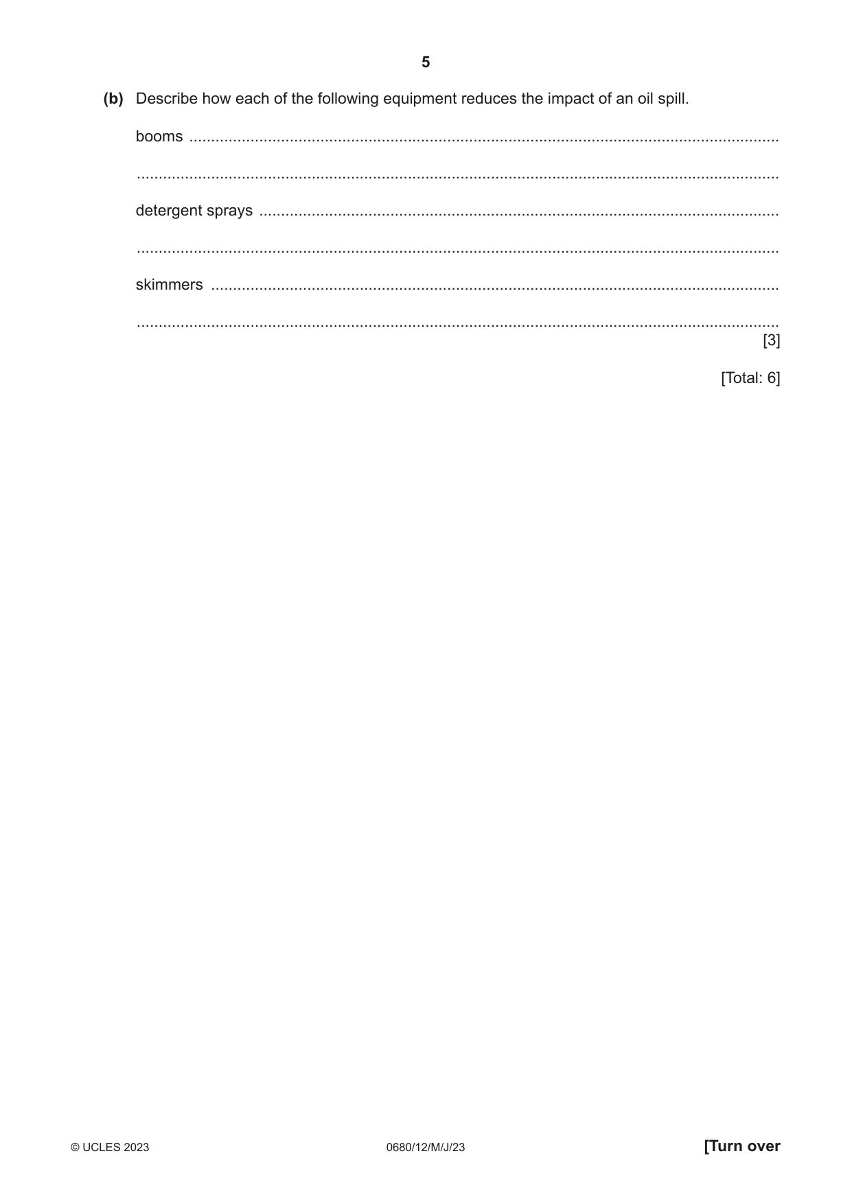 Cambridge IGCSE Environmental Management 0680 2023 May/June Paper 1 · Variant 2 question paper, page 5 of 20
