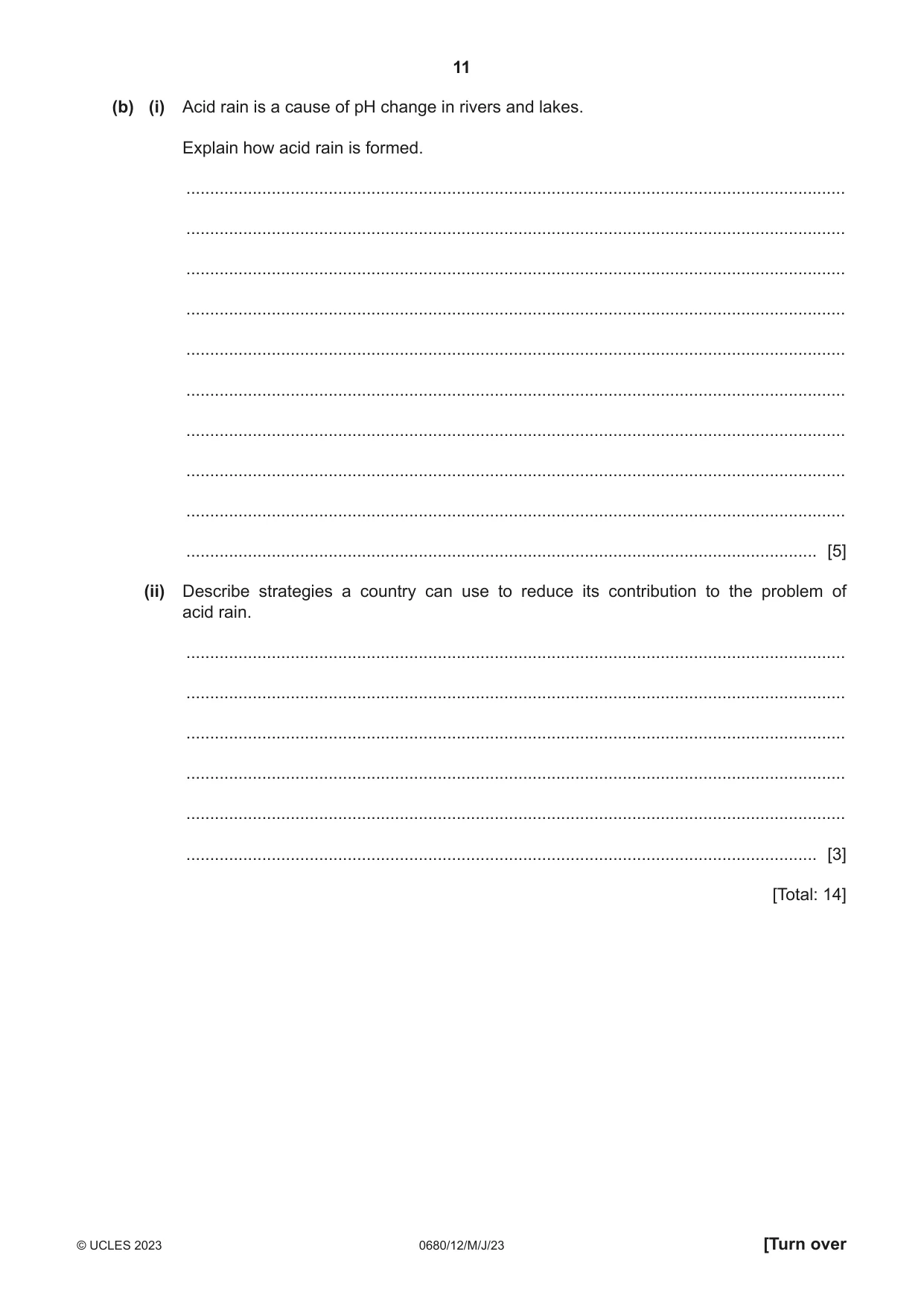 Cambridge IGCSE Environmental Management 0680 2023 May/June Paper 1 · Variant 2 question paper, page 11 of 20