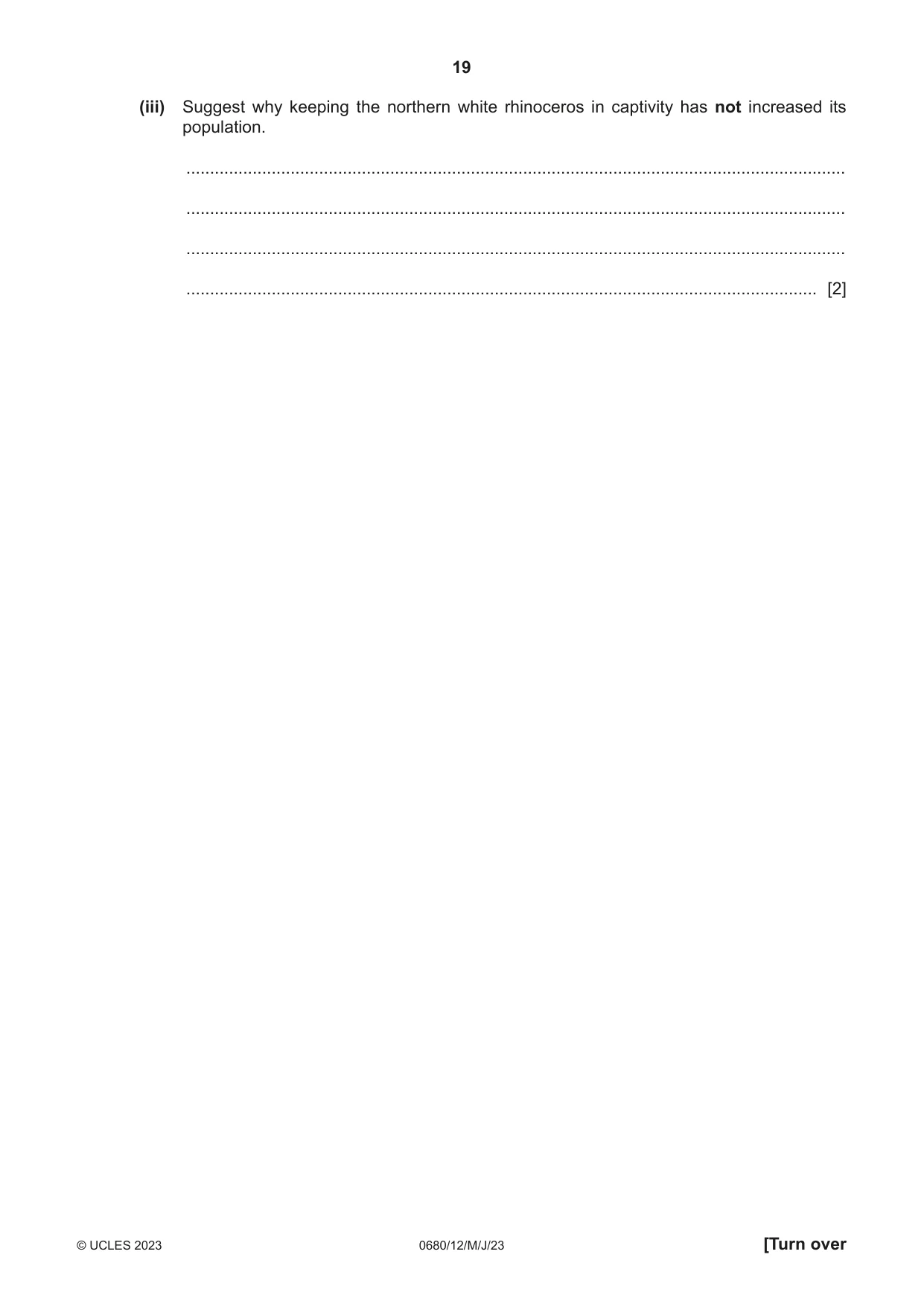 Cambridge IGCSE Environmental Management 0680 2023 May/June Paper 1 · Variant 2 question paper, page 19 of 20