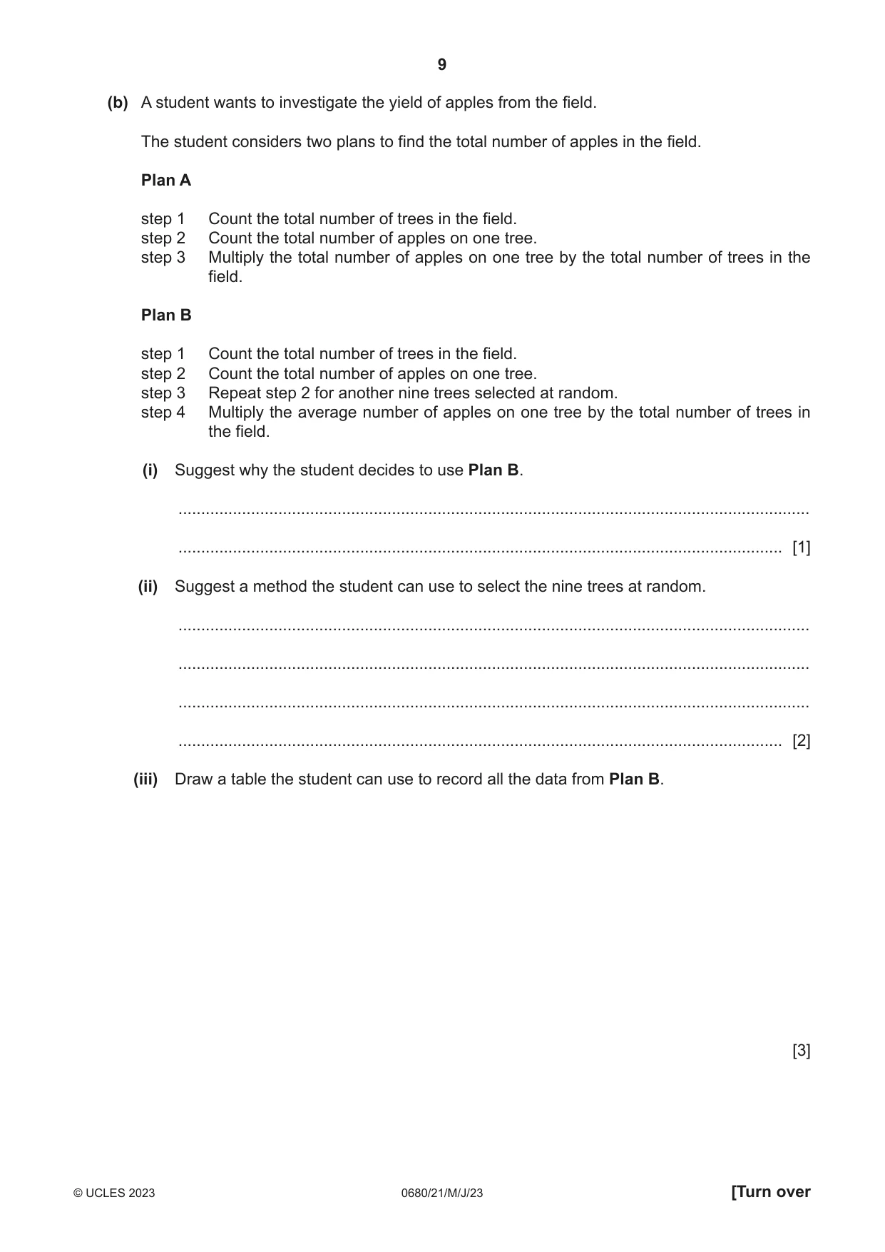 Cambridge IGCSE Environmental Management 0680 2023 May/June Paper 2 · Variant 1 question paper, page 9 of 20