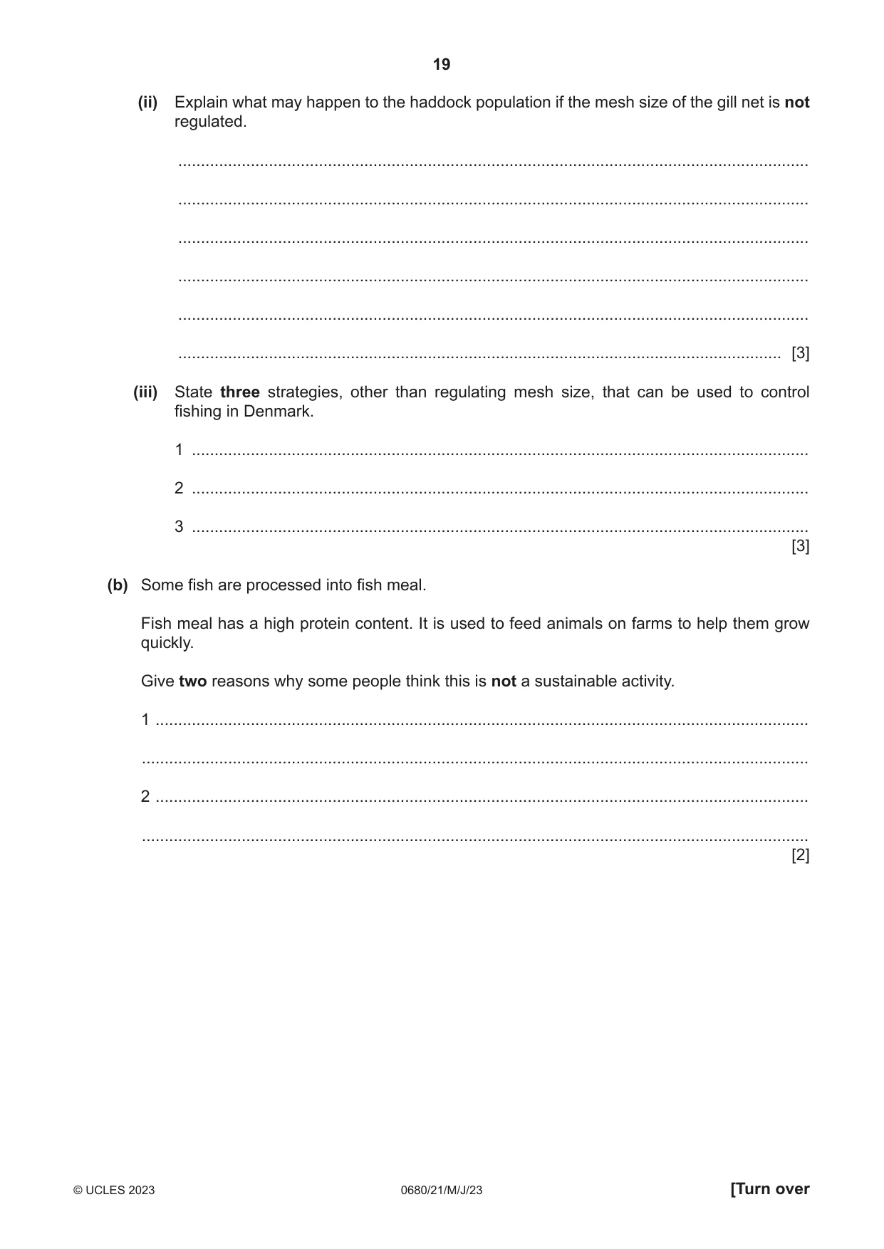 Cambridge IGCSE Environmental Management 0680 2023 May/June Paper 2 · Variant 1 question paper, page 19 of 20
