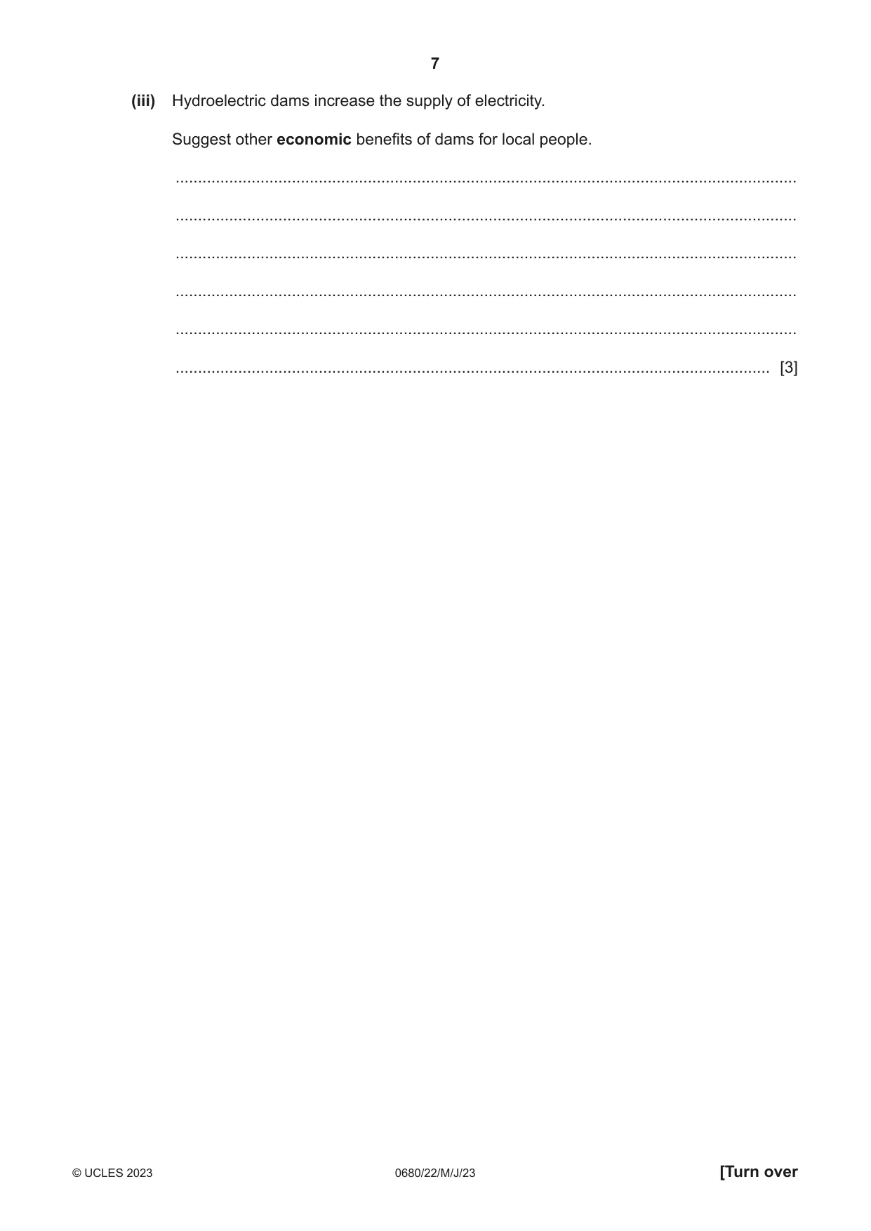 Cambridge IGCSE Environmental Management 0680 2023 May/June Paper 2 · Variant 2 question paper, page 7 of 20