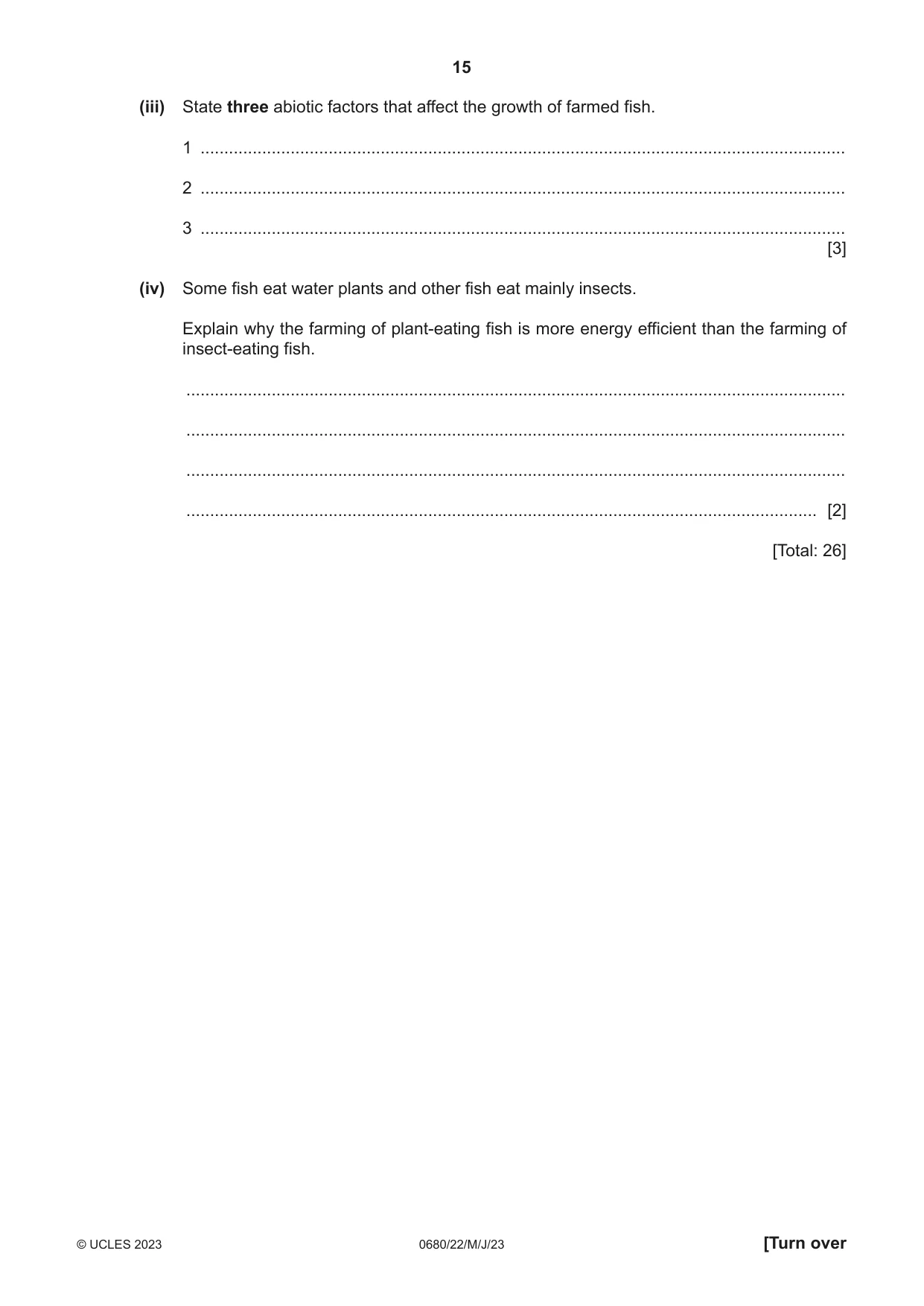 Cambridge IGCSE Environmental Management 0680 2023 May/June Paper 2 · Variant 2 question paper, page 15 of 20