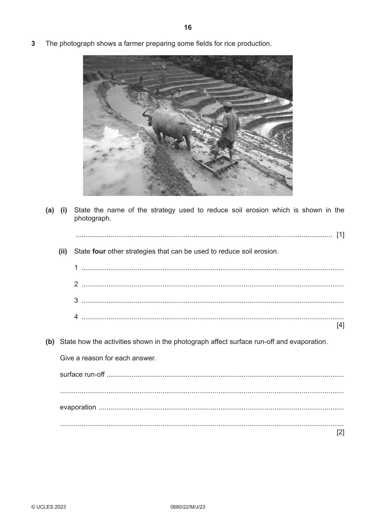 Cambridge IGCSE Environmental Management 0680 2023 May/June Paper 2 · Variant 2 question paper, page 16 of 20