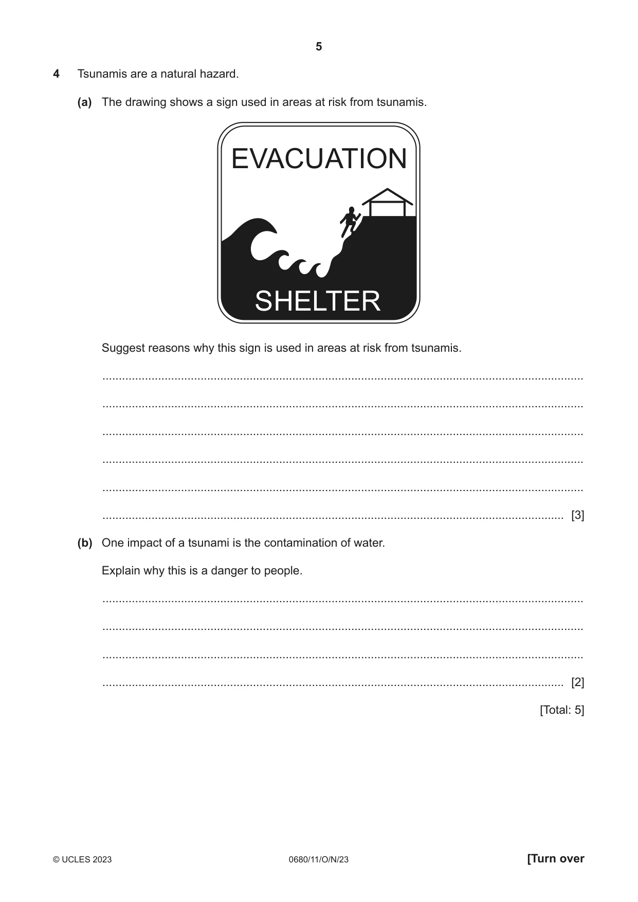 Cambridge IGCSE Environmental Management 0680 2023 Oct/Nov Paper 1 · Variant 1 question paper, page 5 of 20