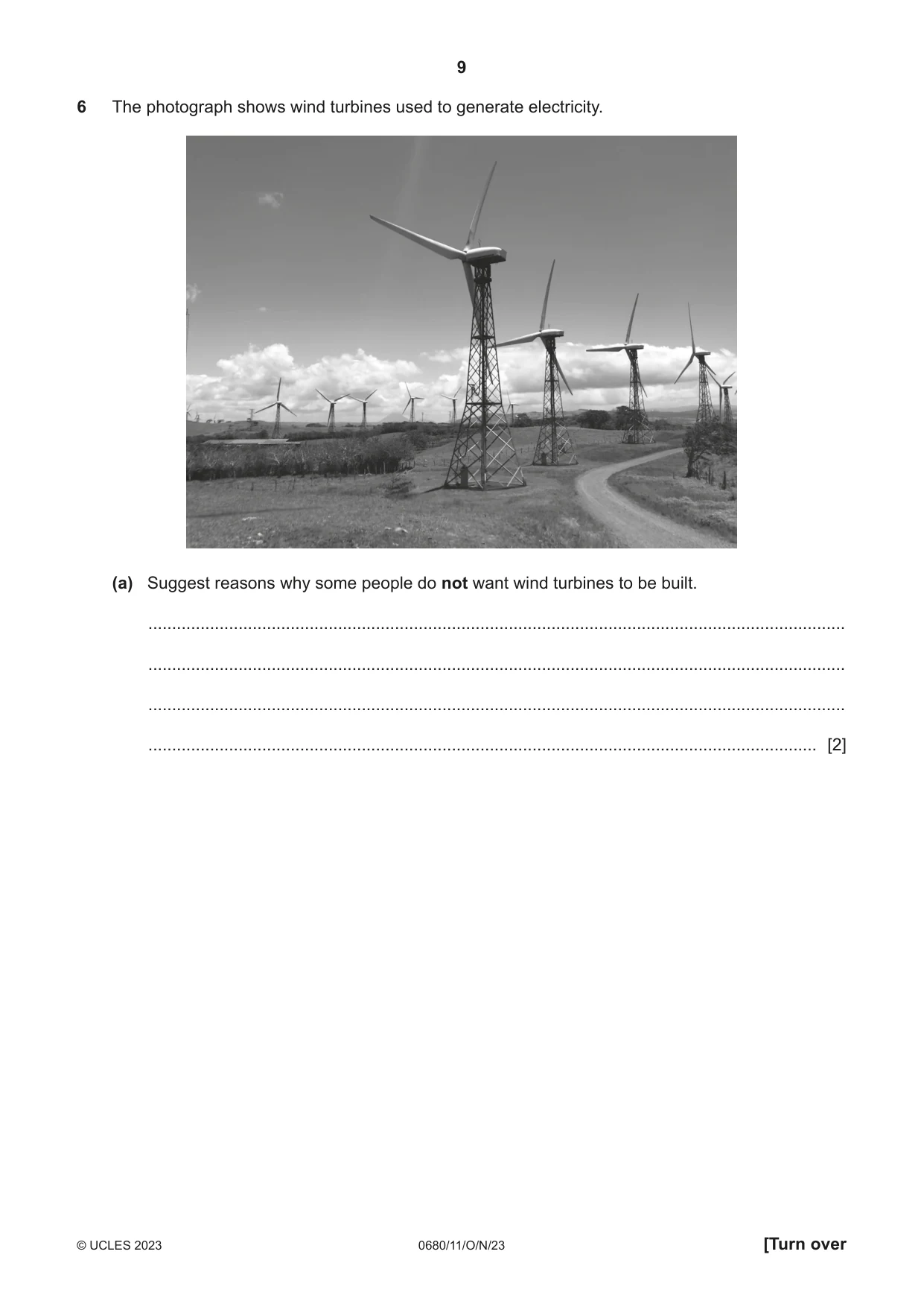 Cambridge IGCSE Environmental Management 0680 2023 Oct/Nov Paper 1 · Variant 1 question paper, page 9 of 20