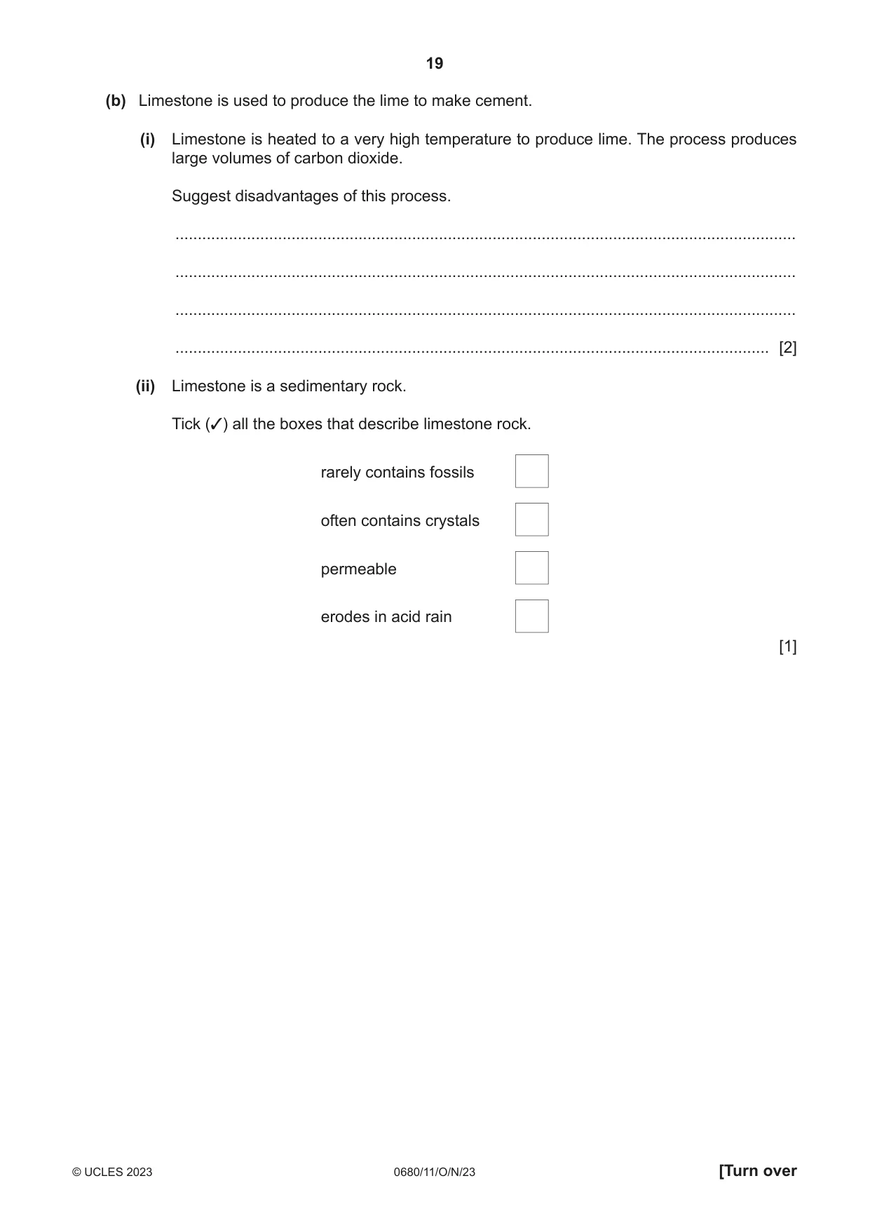 Cambridge IGCSE Environmental Management 0680 2023 Oct/Nov Paper 1 · Variant 1 question paper, page 19 of 20