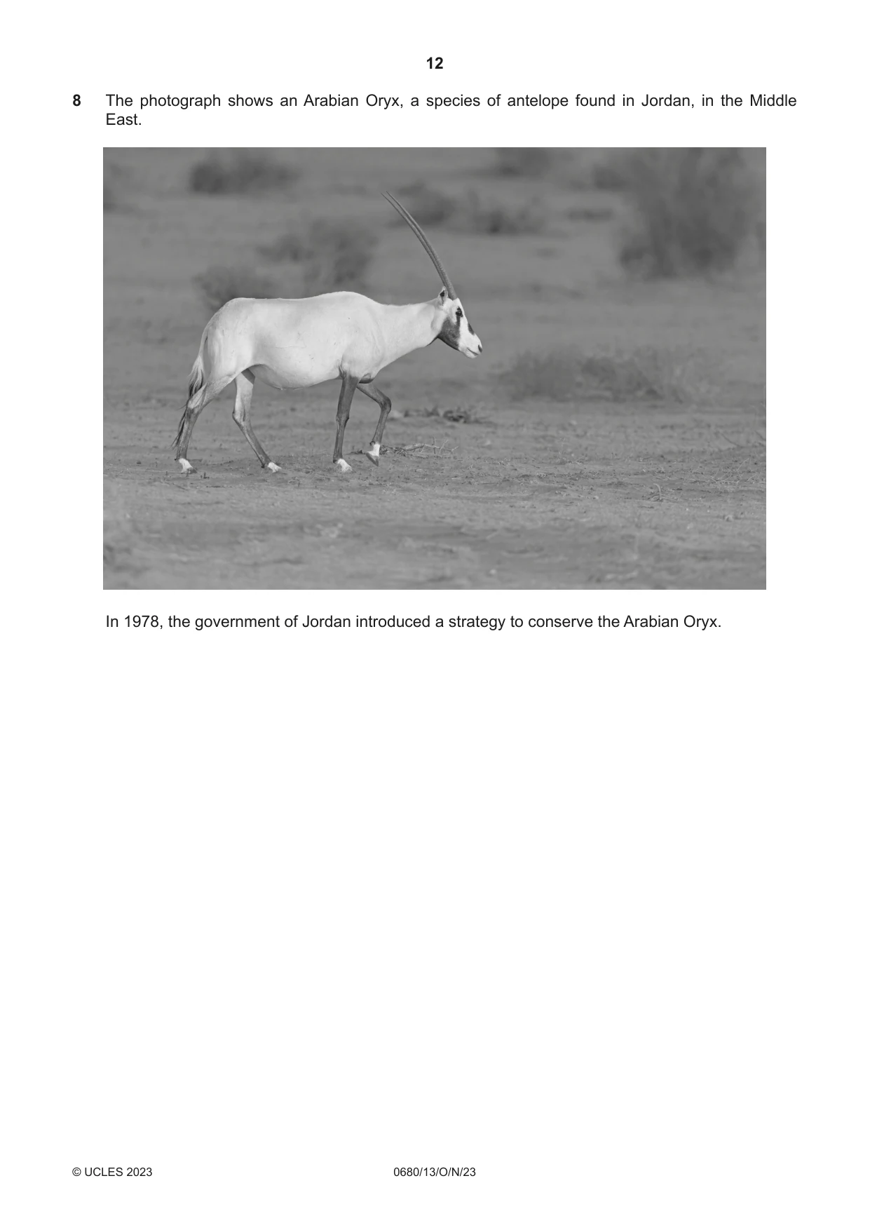 Cambridge IGCSE Environmental Management 0680 2023 Oct/Nov Paper 1 · Variant 3 question paper, page 12 of 20