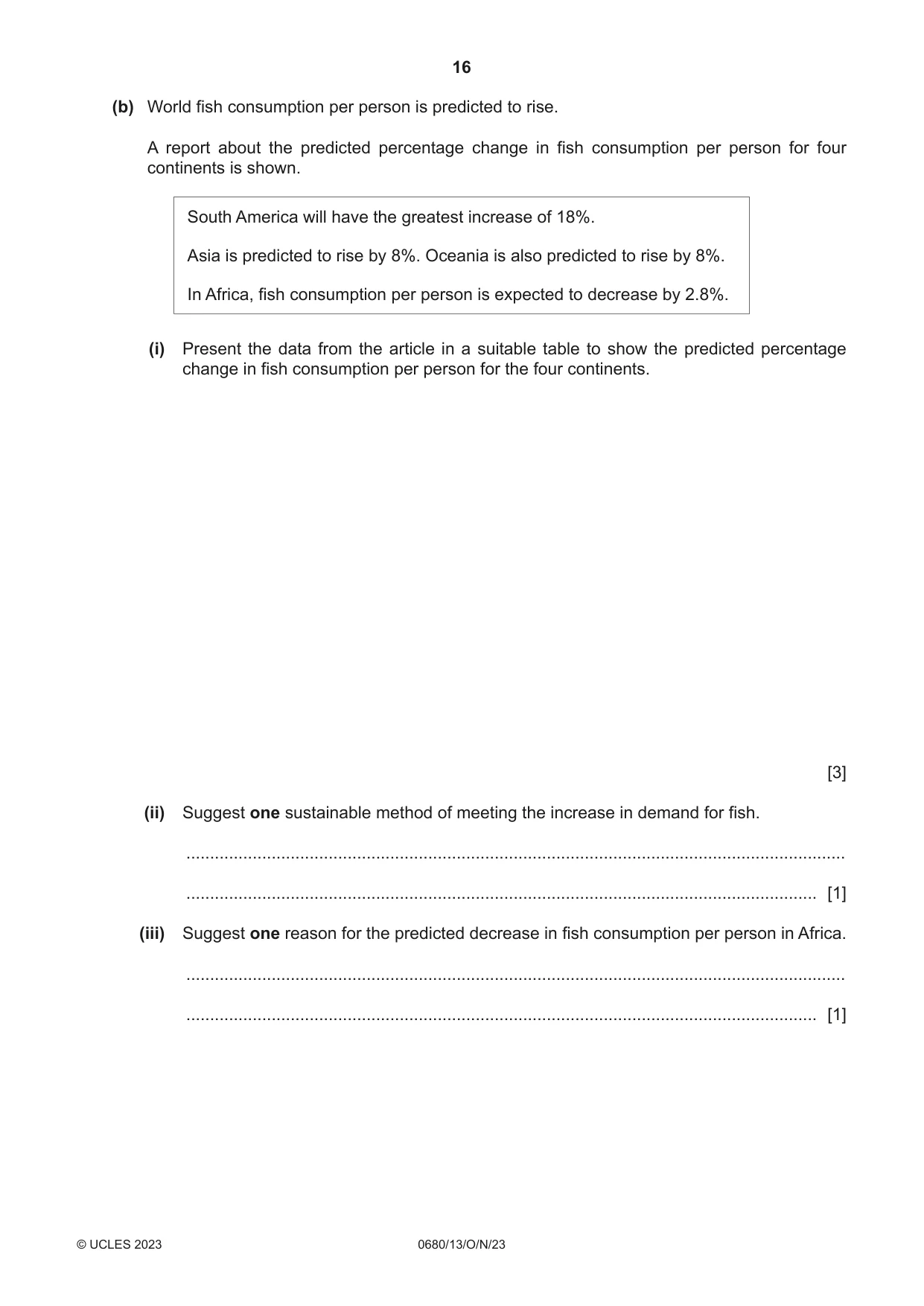 Cambridge IGCSE Environmental Management 0680 2023 Oct/Nov Paper 1 · Variant 3 question paper, page 16 of 20