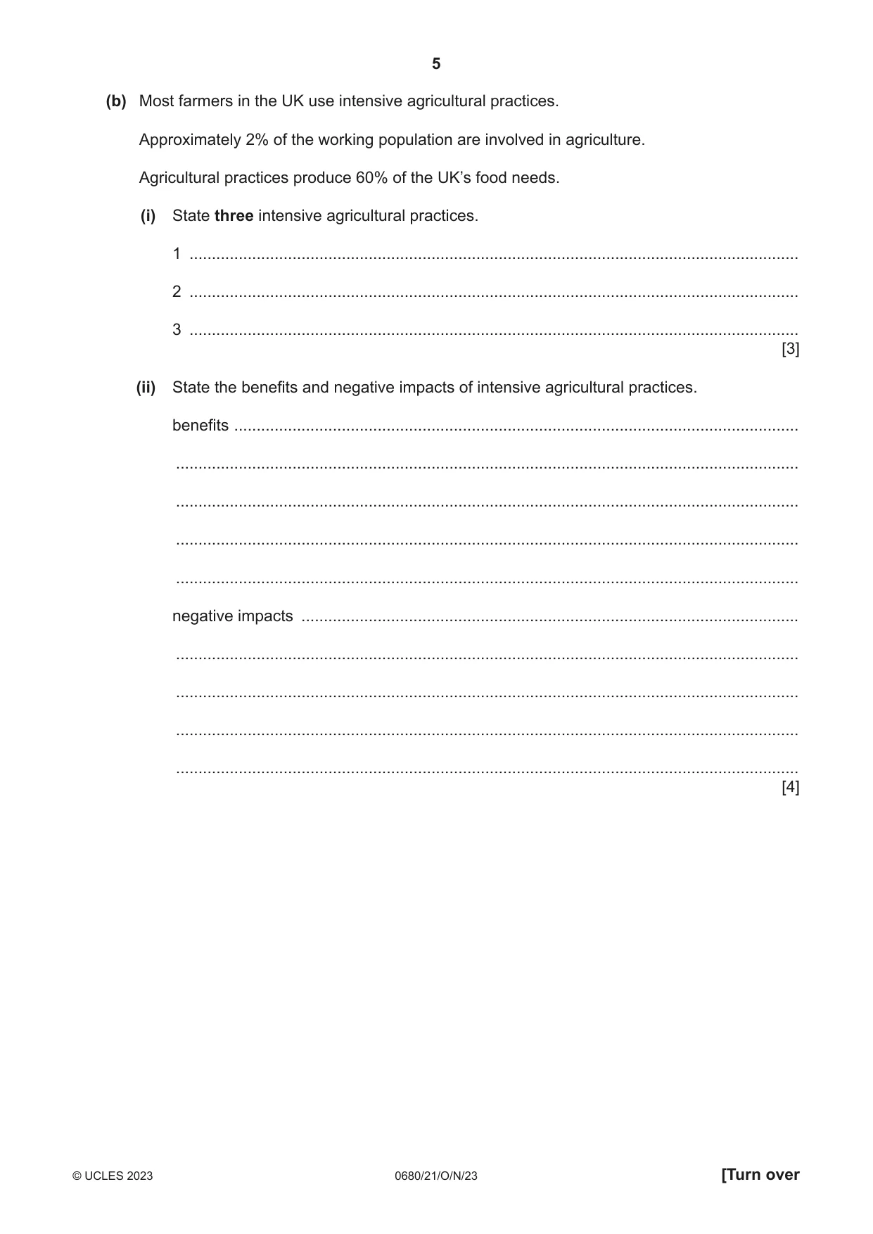 Cambridge IGCSE Environmental Management 0680 2023 Oct/Nov Paper 2 · Variant 1 question paper, page 5 of 24