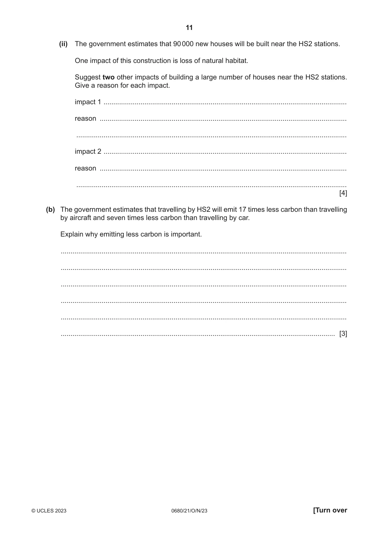 Cambridge IGCSE Environmental Management 0680 2023 Oct/Nov Paper 2 · Variant 1 question paper, page 11 of 24