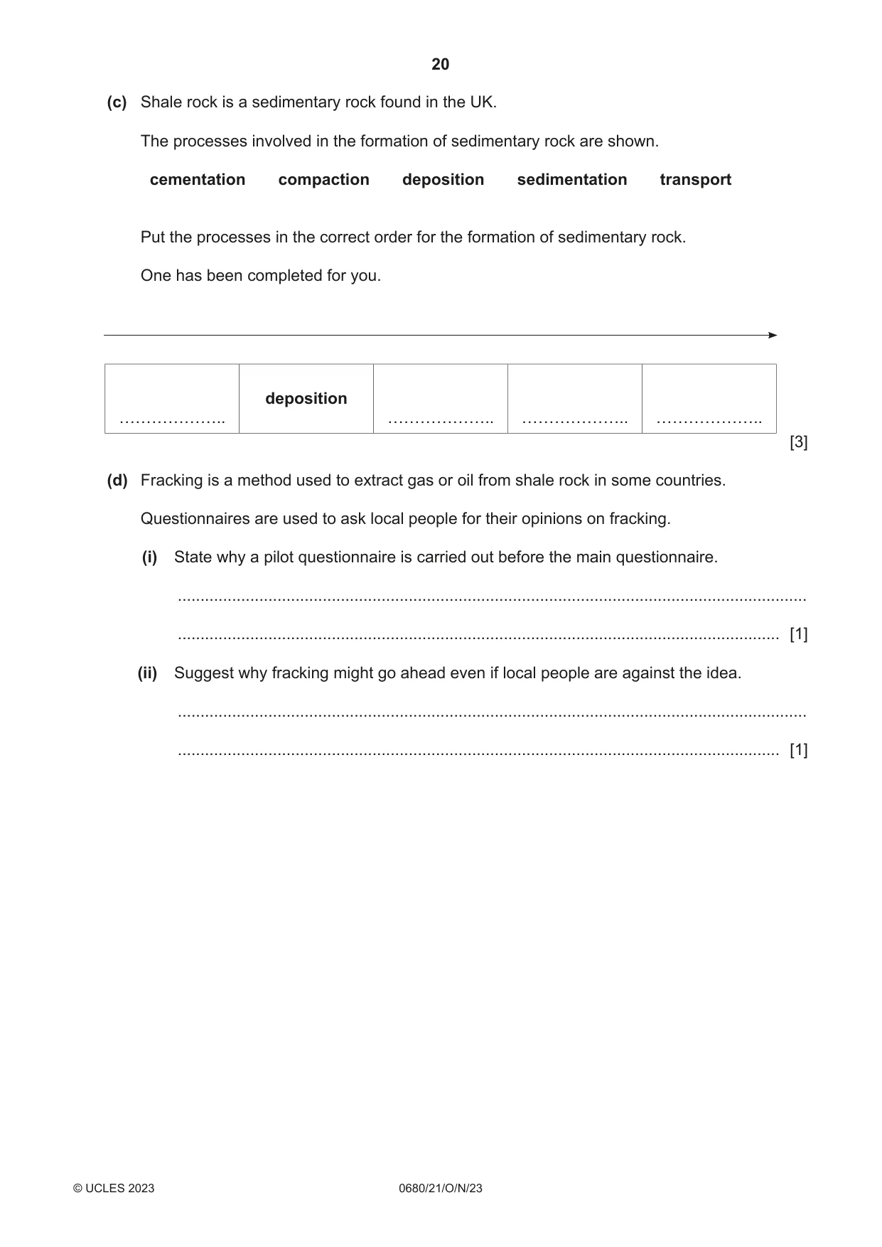 Cambridge IGCSE Environmental Management 0680 2023 Oct/Nov Paper 2 · Variant 1 question paper, page 20 of 24