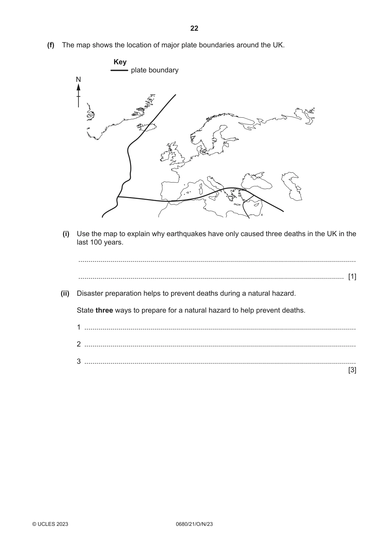 Cambridge IGCSE Environmental Management 0680 2023 Oct/Nov Paper 2 · Variant 1 question paper, page 22 of 24