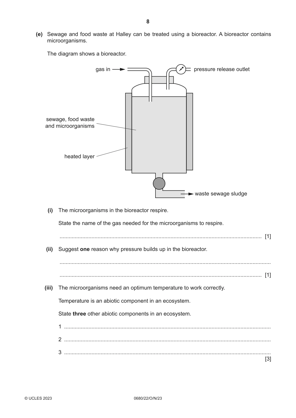 Cambridge IGCSE Environmental Management 0680 2023 Oct/Nov Paper 2 · Variant 2 question paper, page 8 of 20