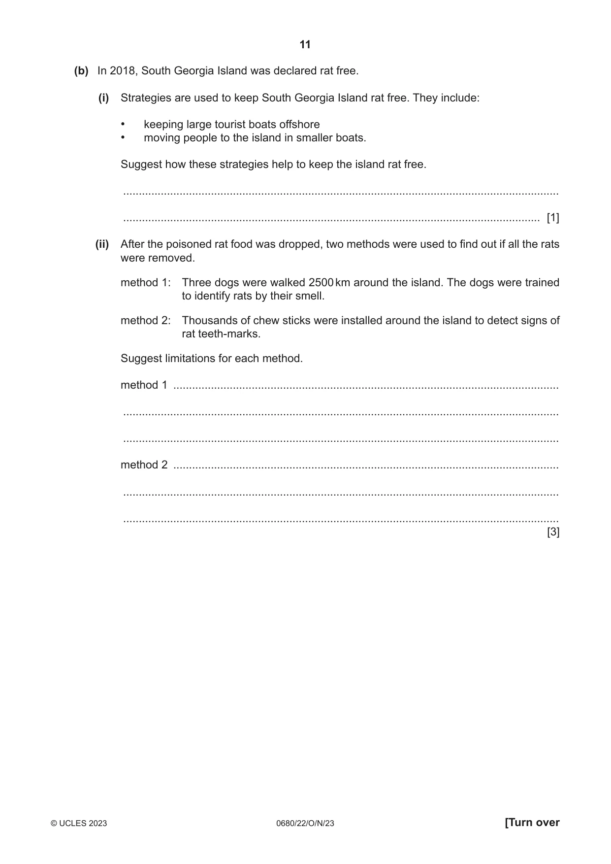Cambridge IGCSE Environmental Management 0680 2023 Oct/Nov Paper 2 · Variant 2 question paper, page 11 of 20