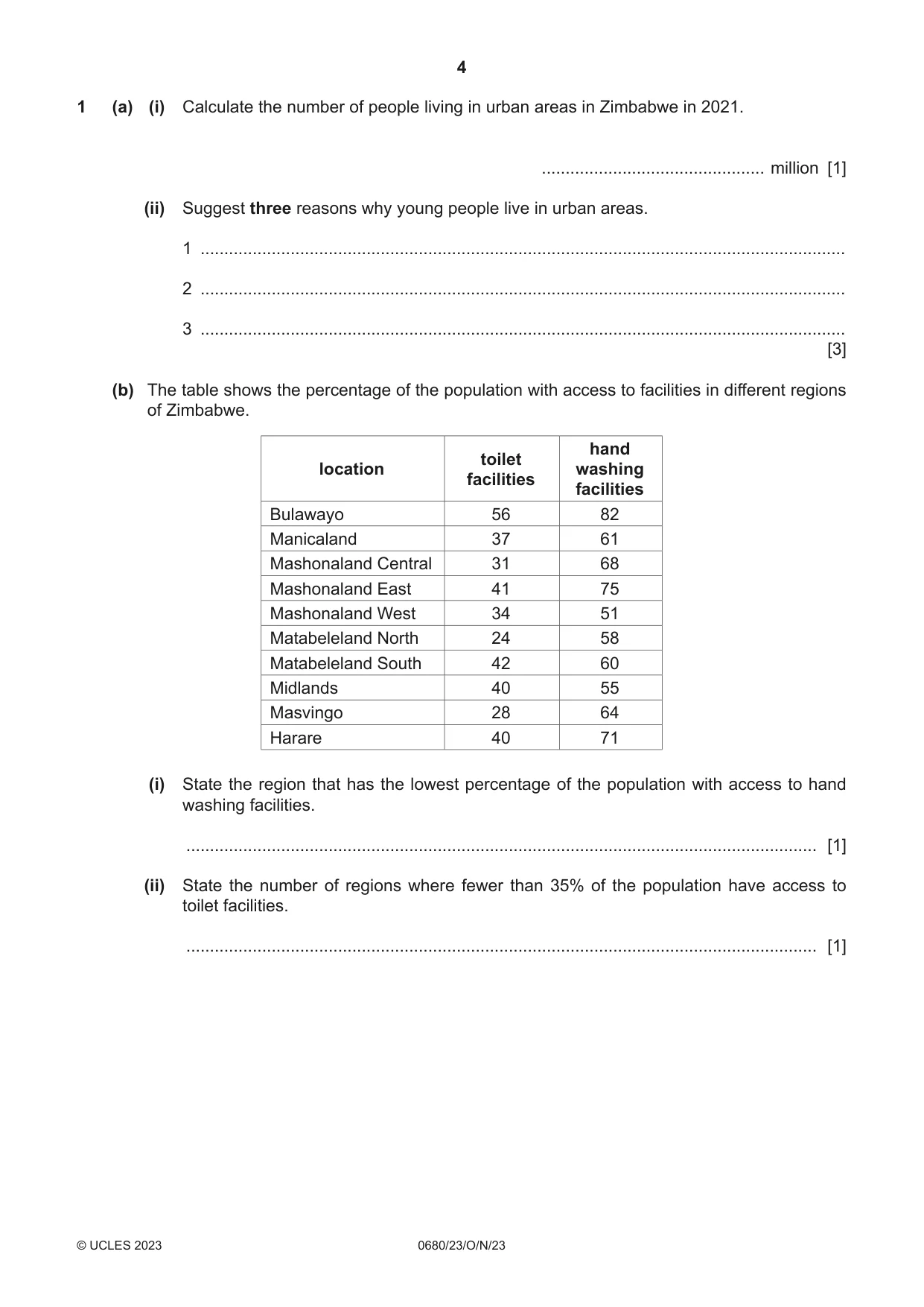 Cambridge IGCSE Environmental Management 0680 2023 Oct/Nov Paper 2 · Variant 3 question paper, page 4 of 20