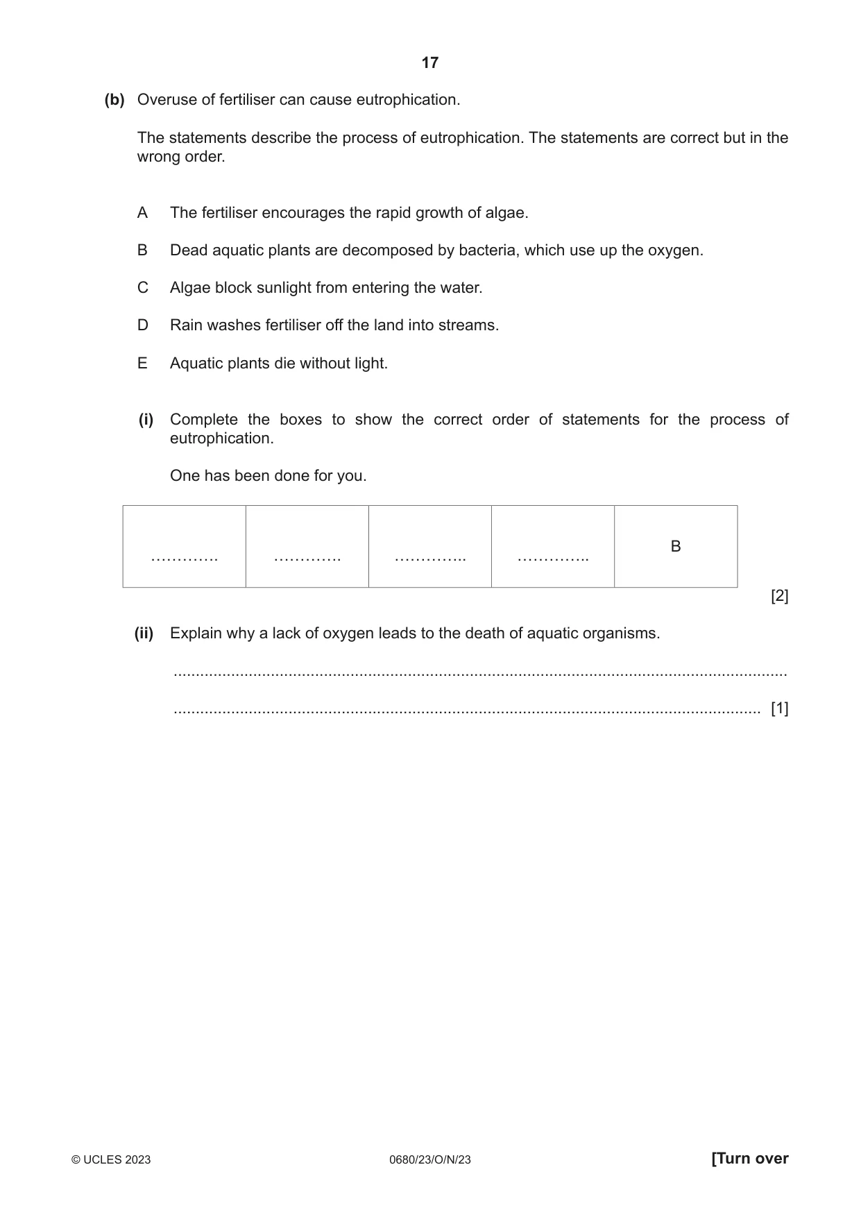 Cambridge IGCSE Environmental Management 0680 2023 Oct/Nov Paper 2 · Variant 3 question paper, page 17 of 20
