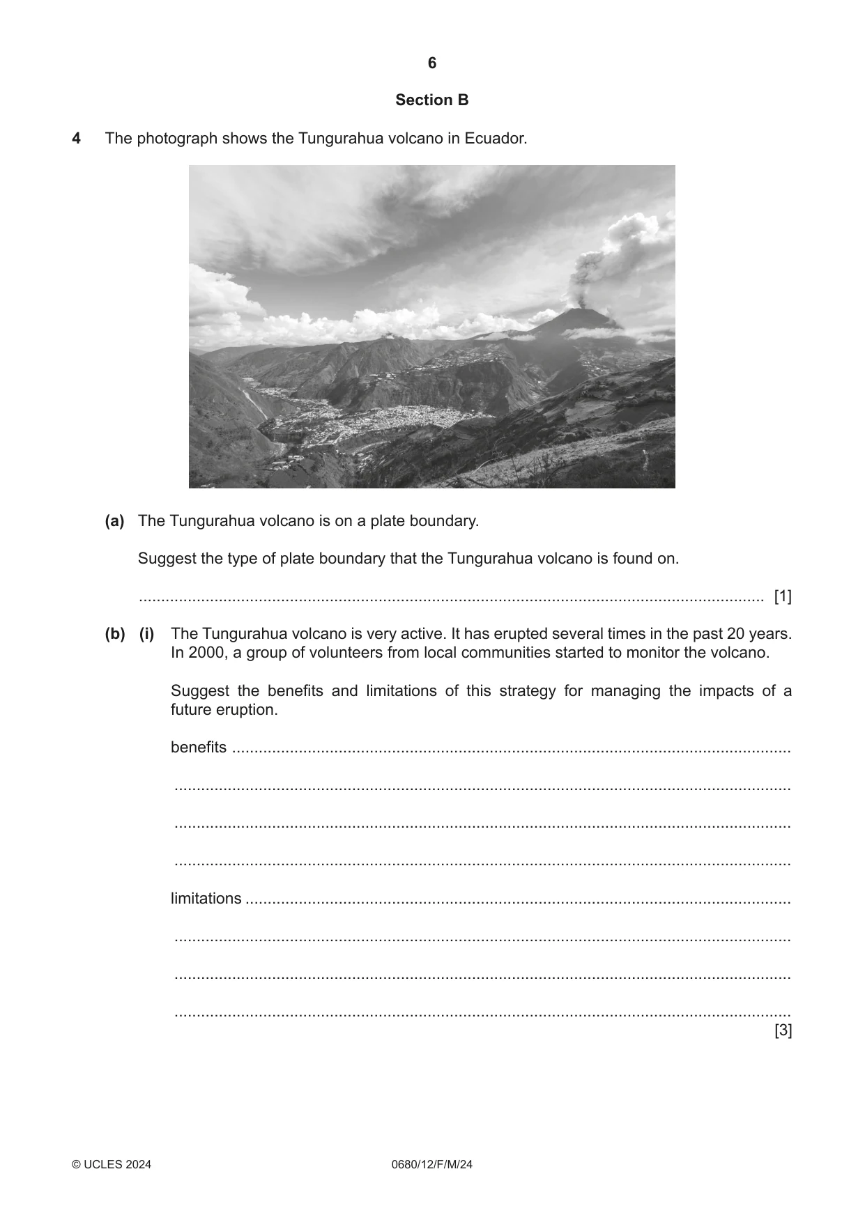 Cambridge IGCSE Environmental Management 0680 2024 Feb/March Paper 1 · Variant 2 question paper, page 6 of 20