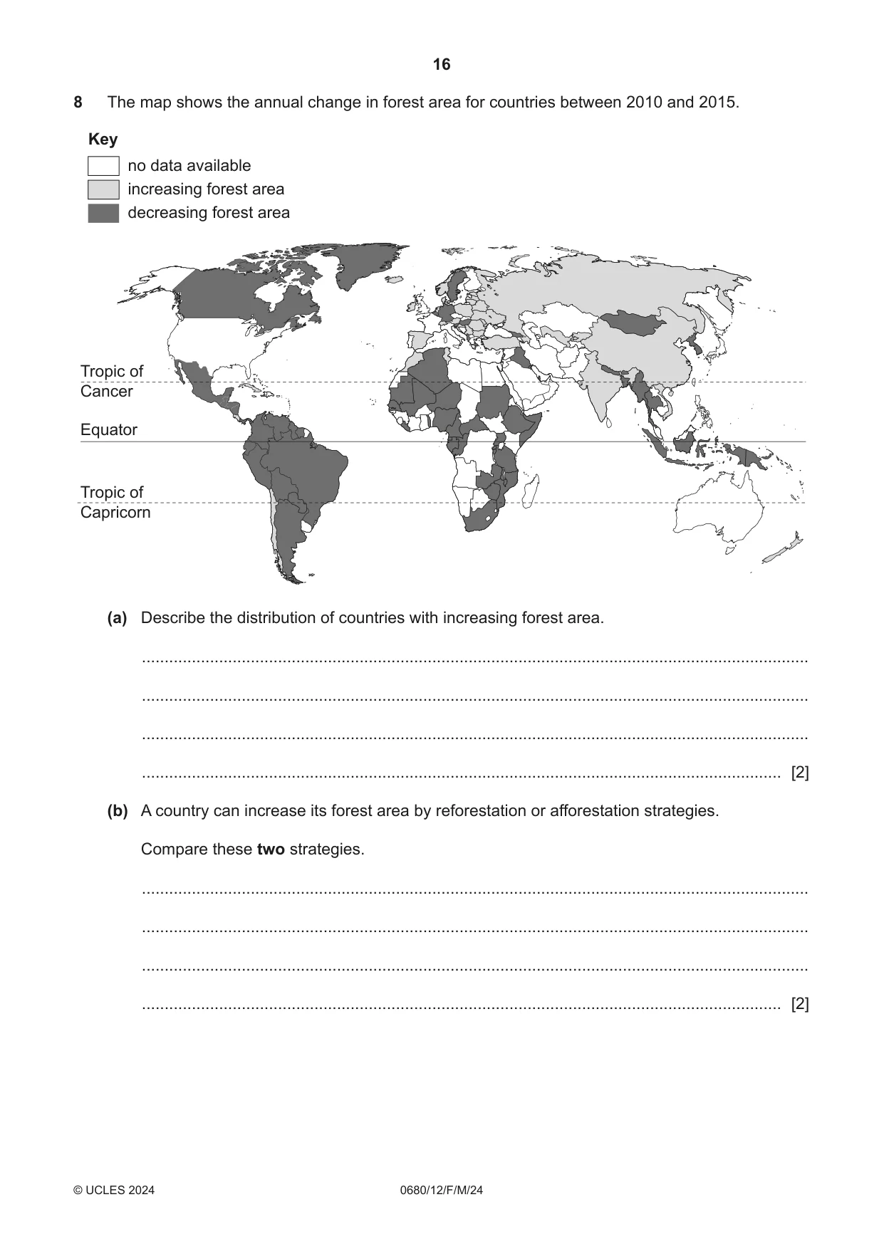 Cambridge IGCSE Environmental Management 0680 2024 Feb/March Paper 1 · Variant 2 question paper, page 16 of 20