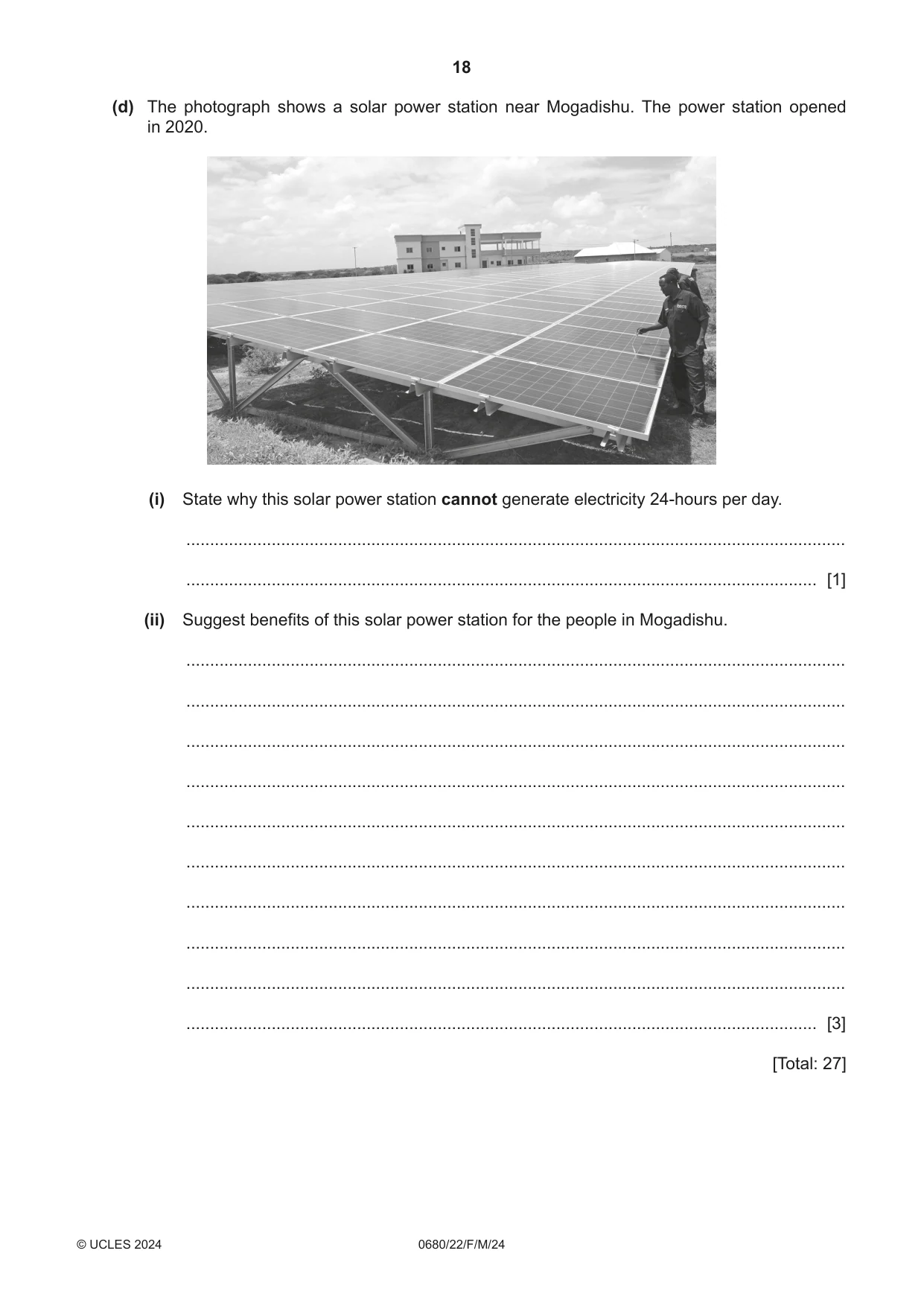 Cambridge IGCSE Environmental Management 0680 2024 Feb/March Paper 2 · Variant 2 question paper, page 18 of 20